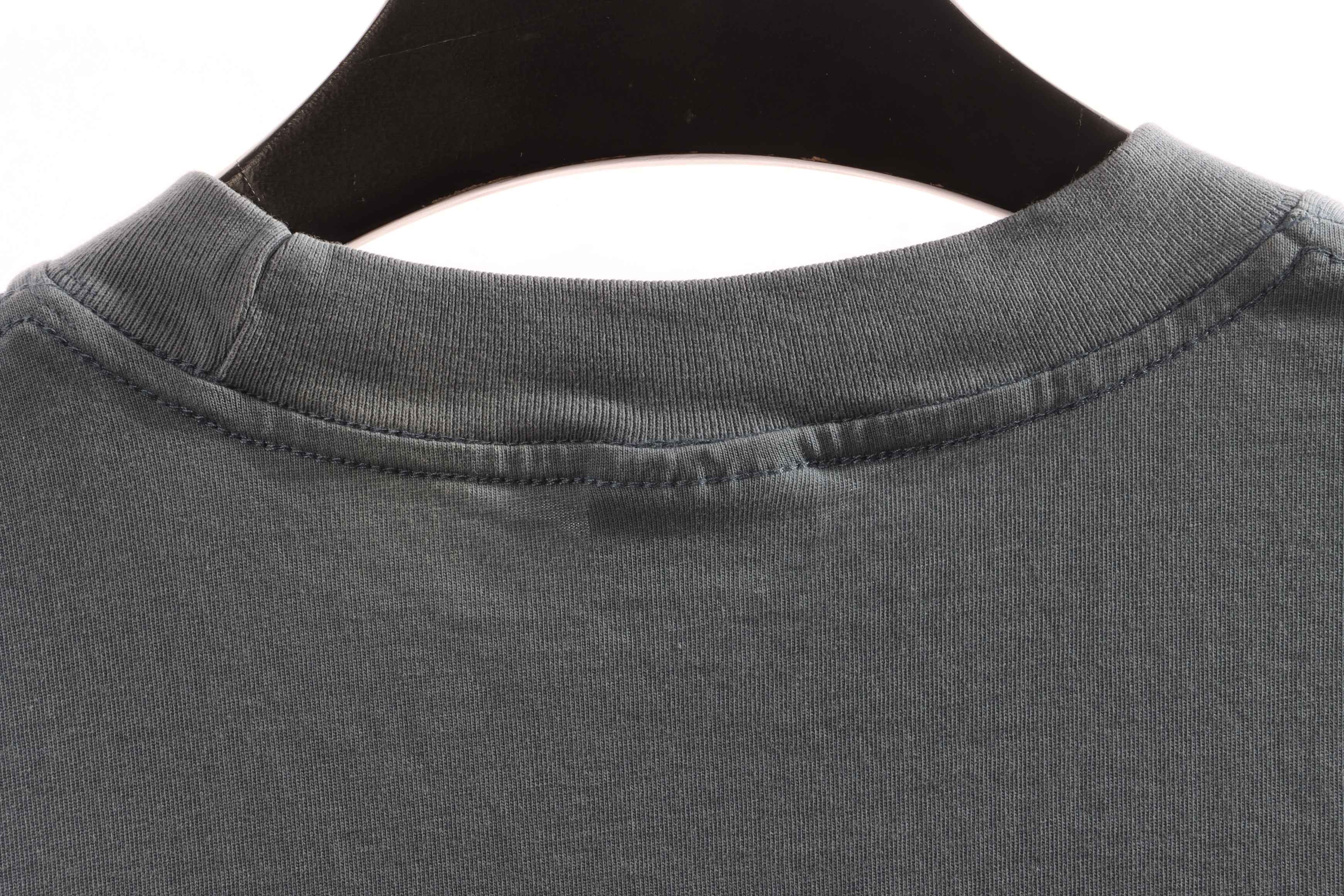 Balenciaga Distressed Washed Sunset Tower Short Sleeves Blue