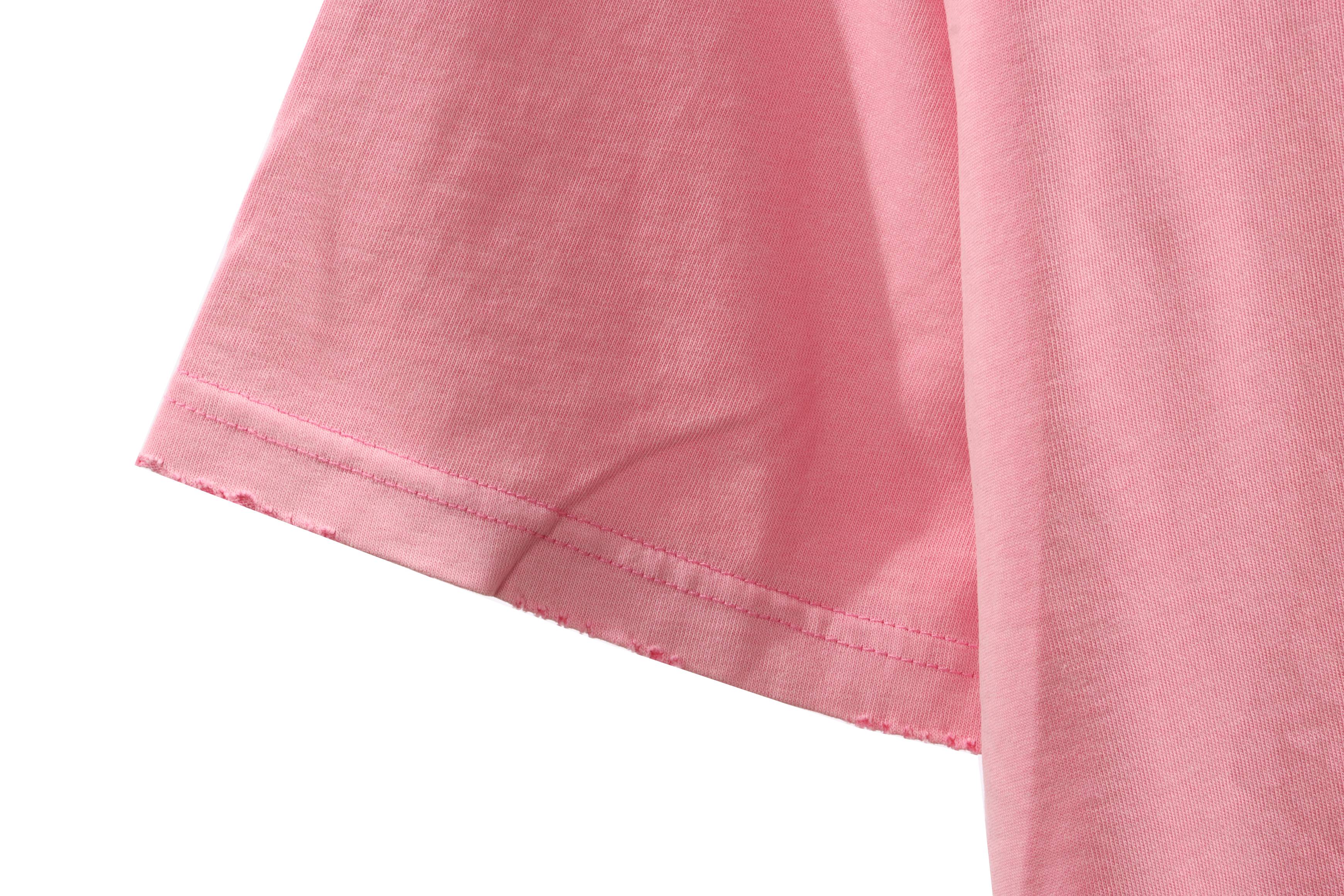 Balenciaga Distressed Washed Sunset Tower Short Sleeves Pink