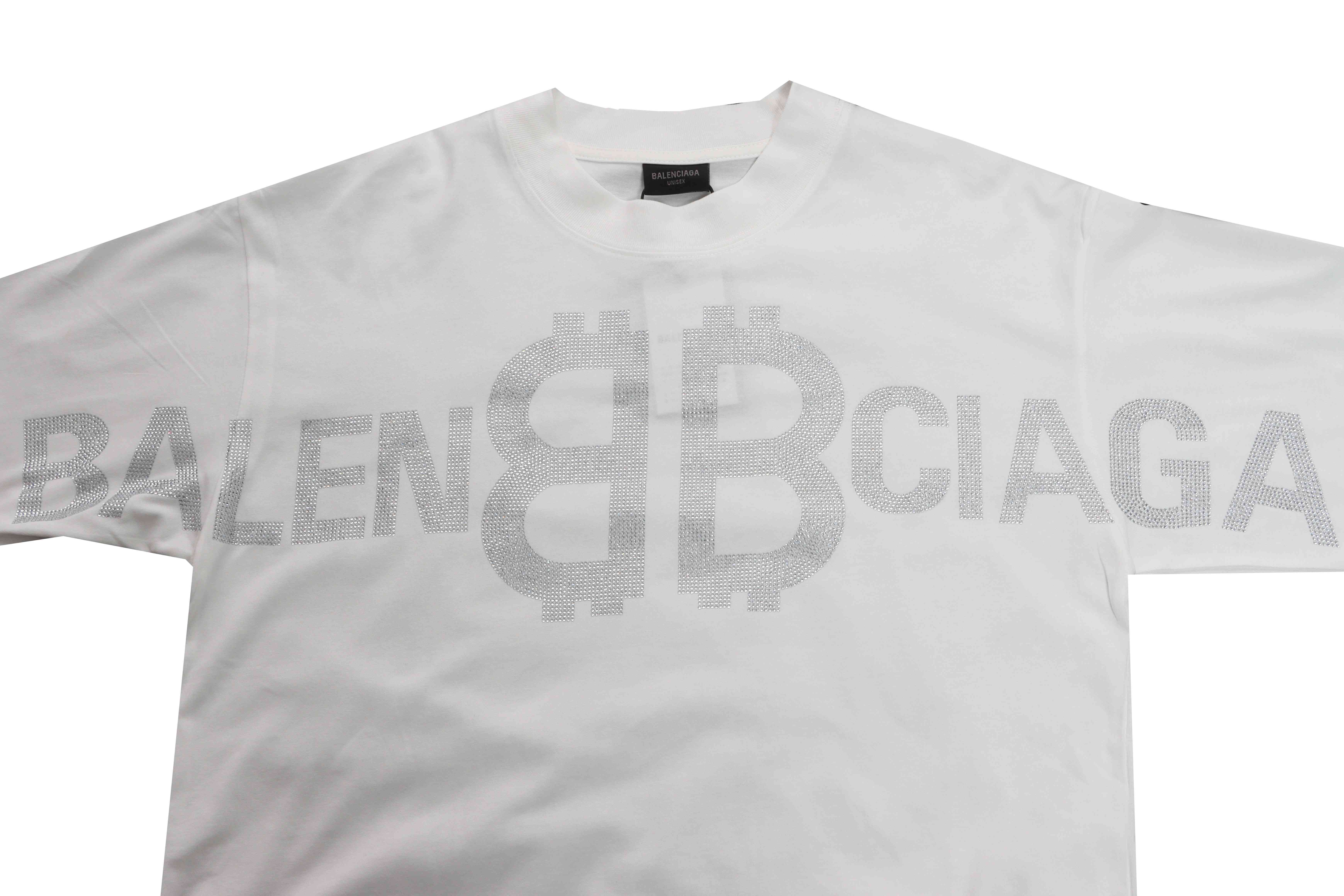 Balenciaga Double B Diamond Short Sleeve White