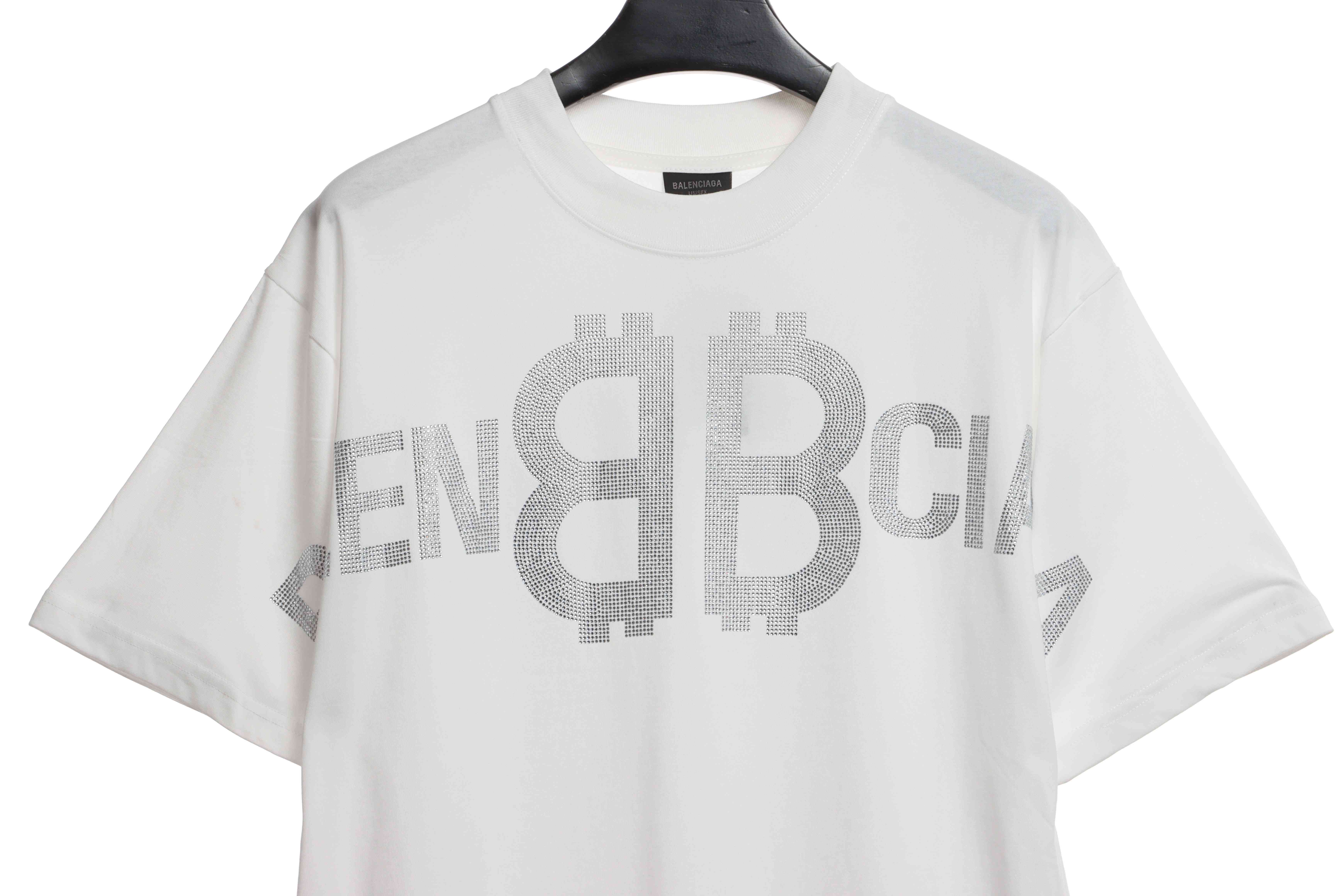 Balenciaga Double B Diamond Short Sleeve White
