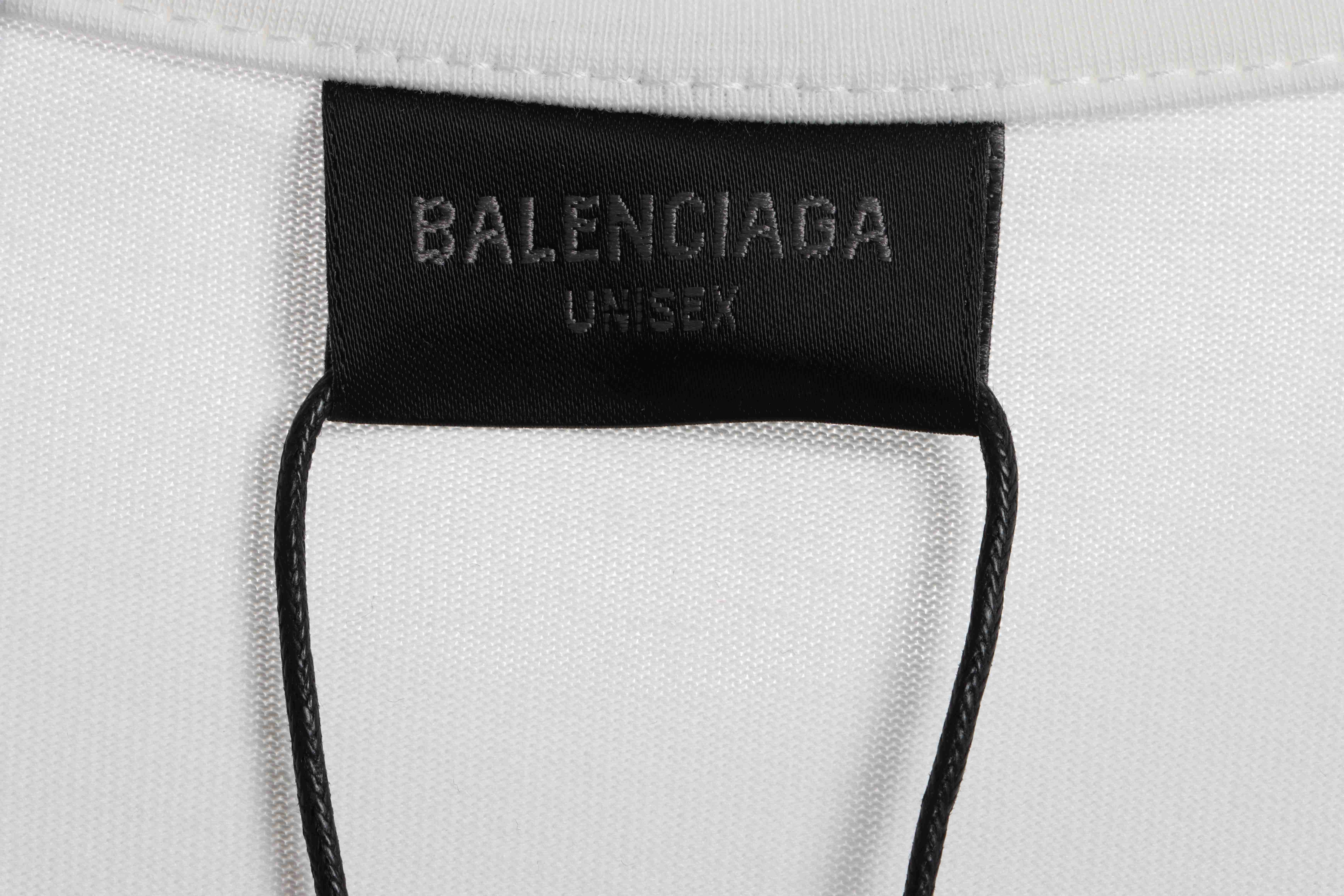 Balenciaga Double B Diamond Short Sleeve White