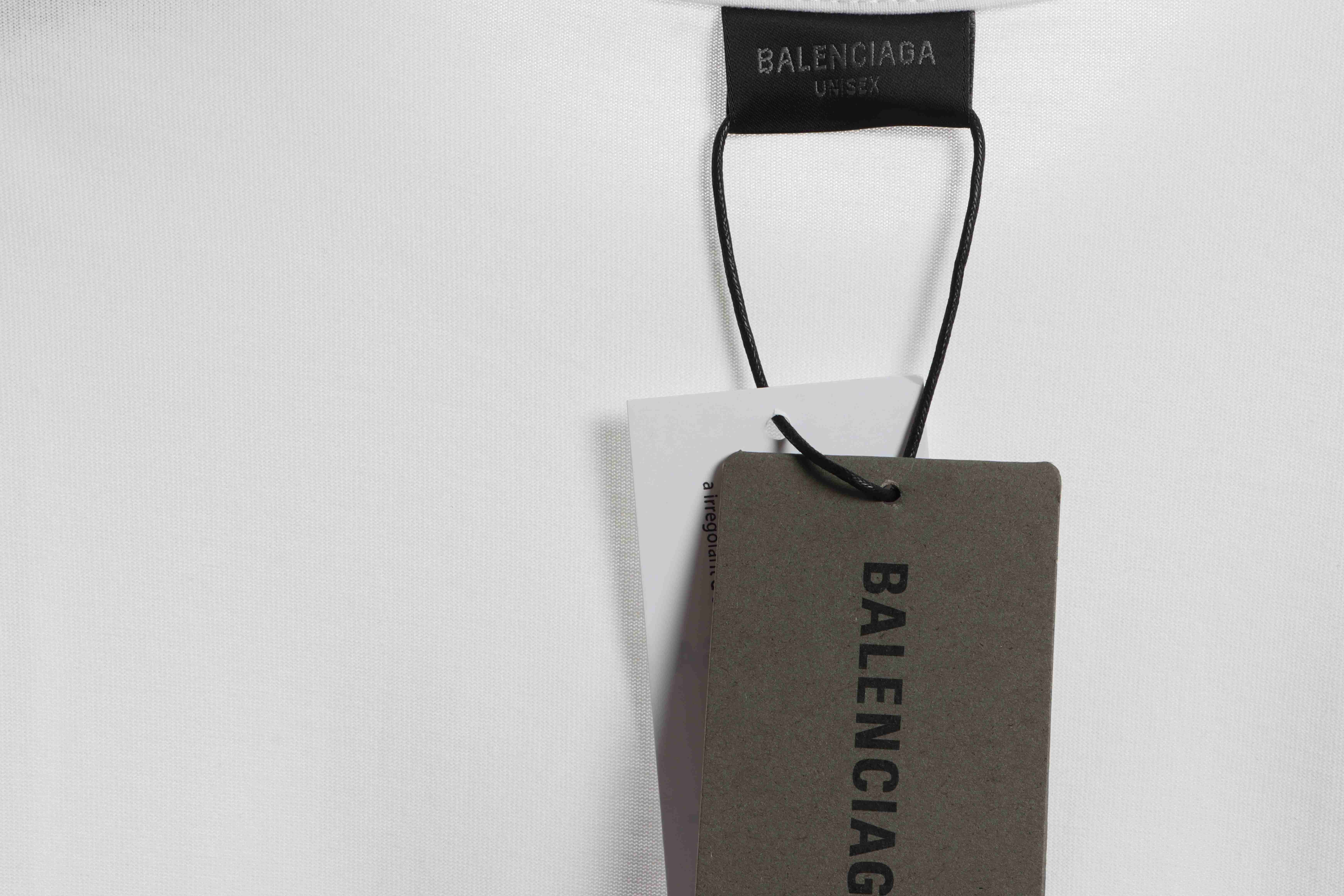 Balenciaga Double B Diamond Short Sleeve White