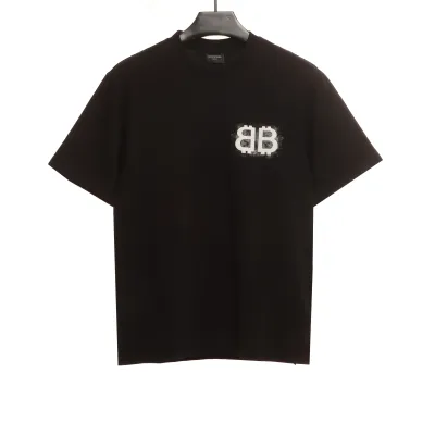 Balenciaga Double B Embroidered Short-Sleeved T-shirt 01