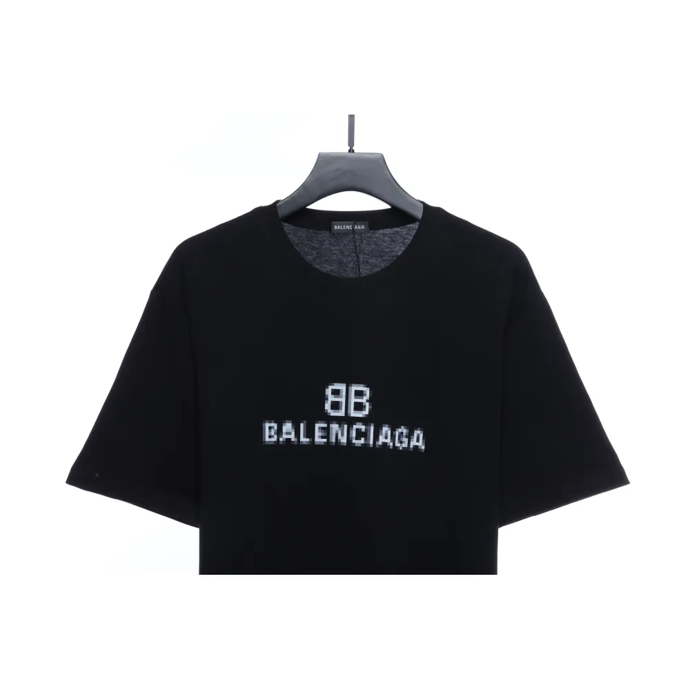 Balenciaga Double B Mosaic Print Short-Sleeve Black