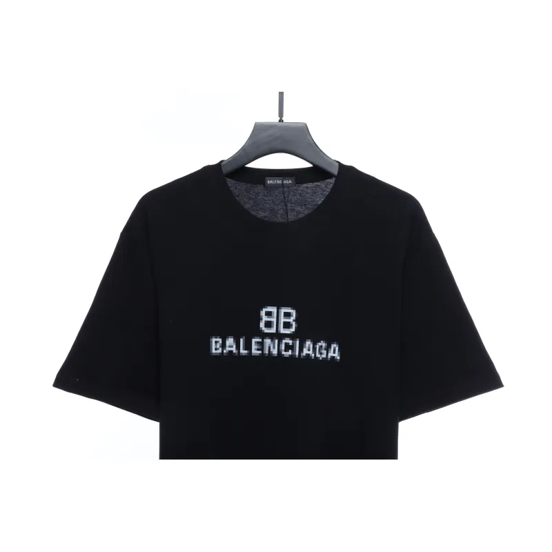 Balenciaga Double B Mosaic Print Short-Sleeve Black