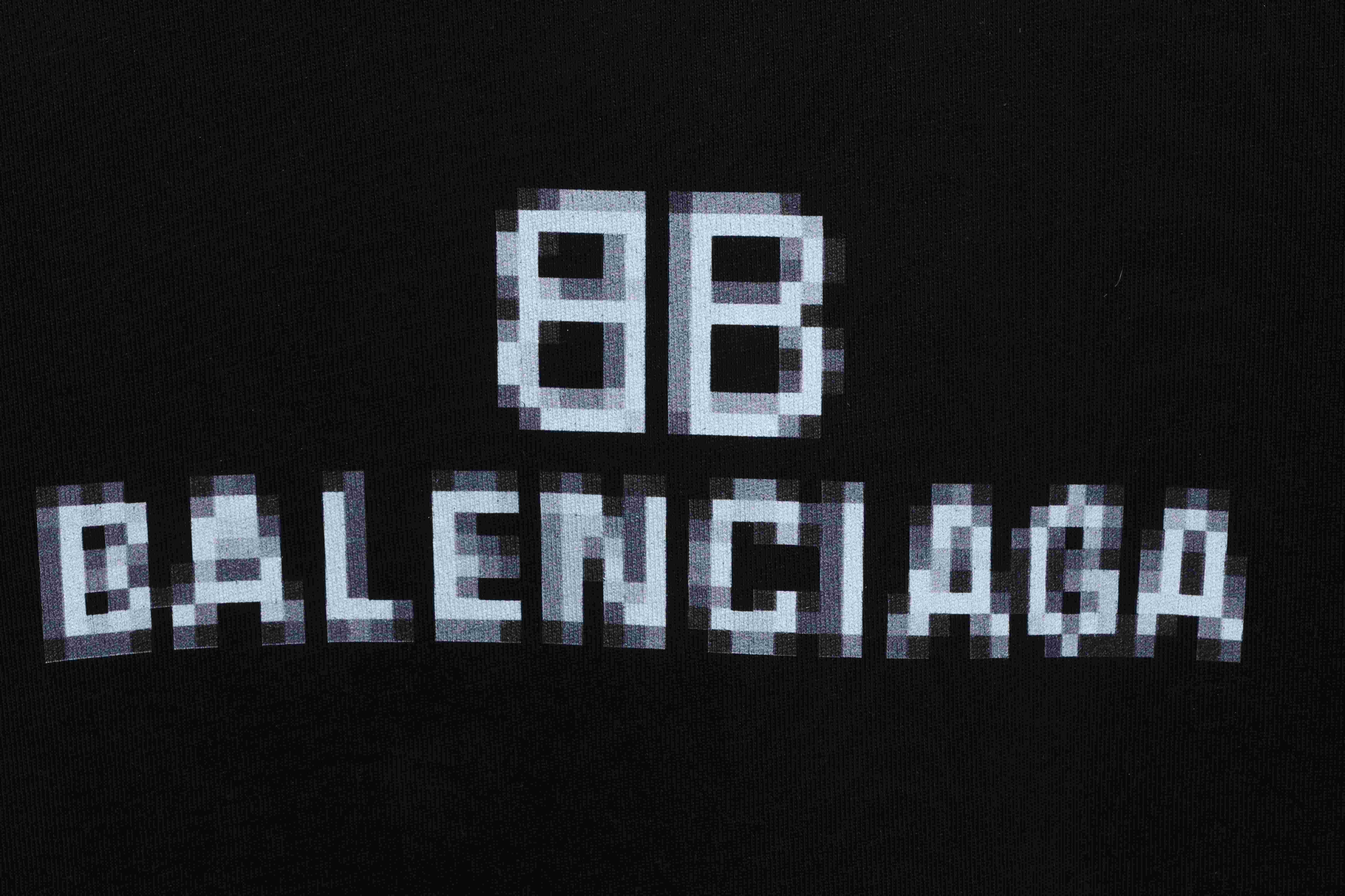 Balenciaga Double B Mosaic Print Short-Sleeve Black