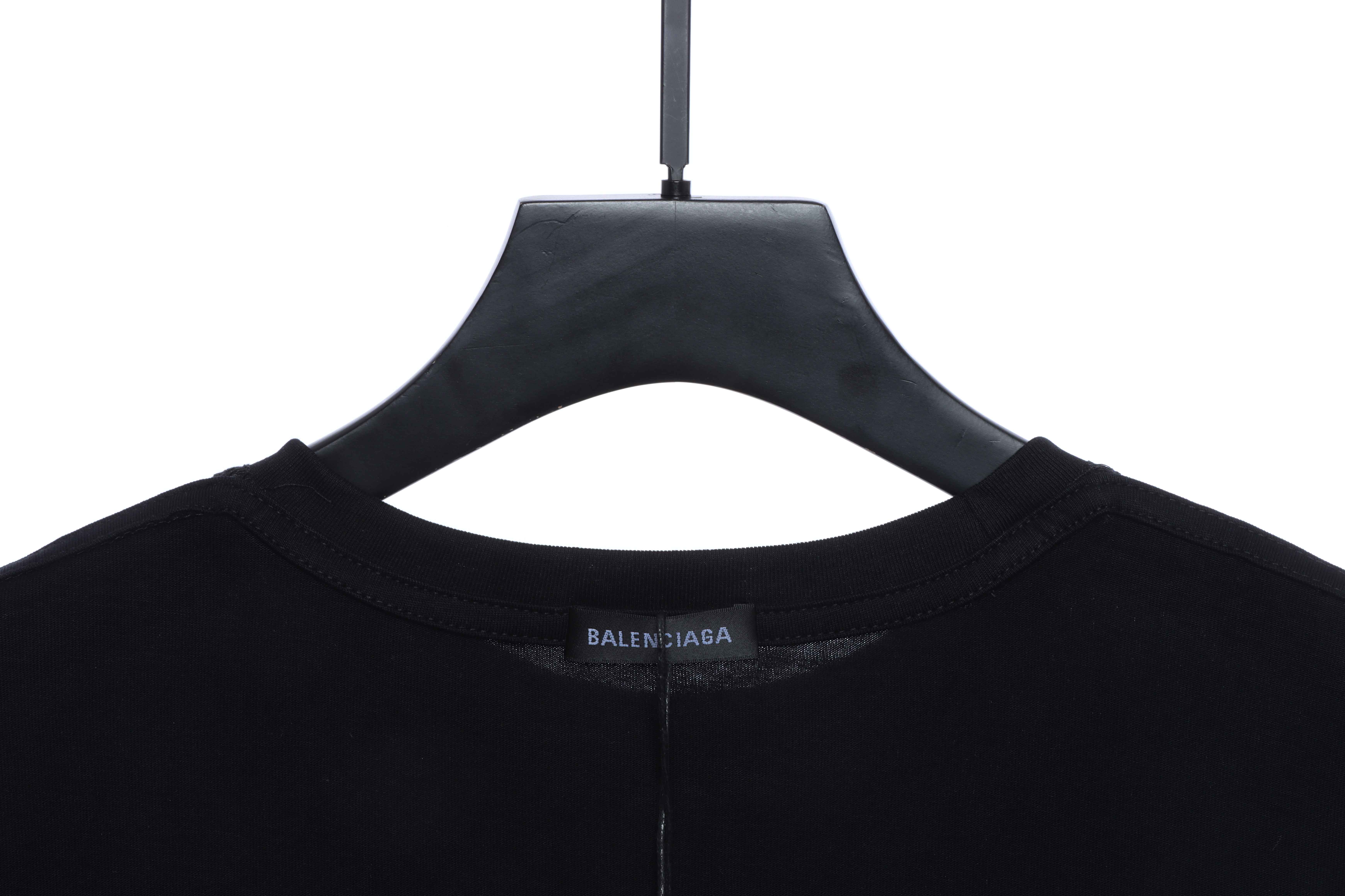 Balenciaga Double B Mosaic Print Short-Sleeve Black