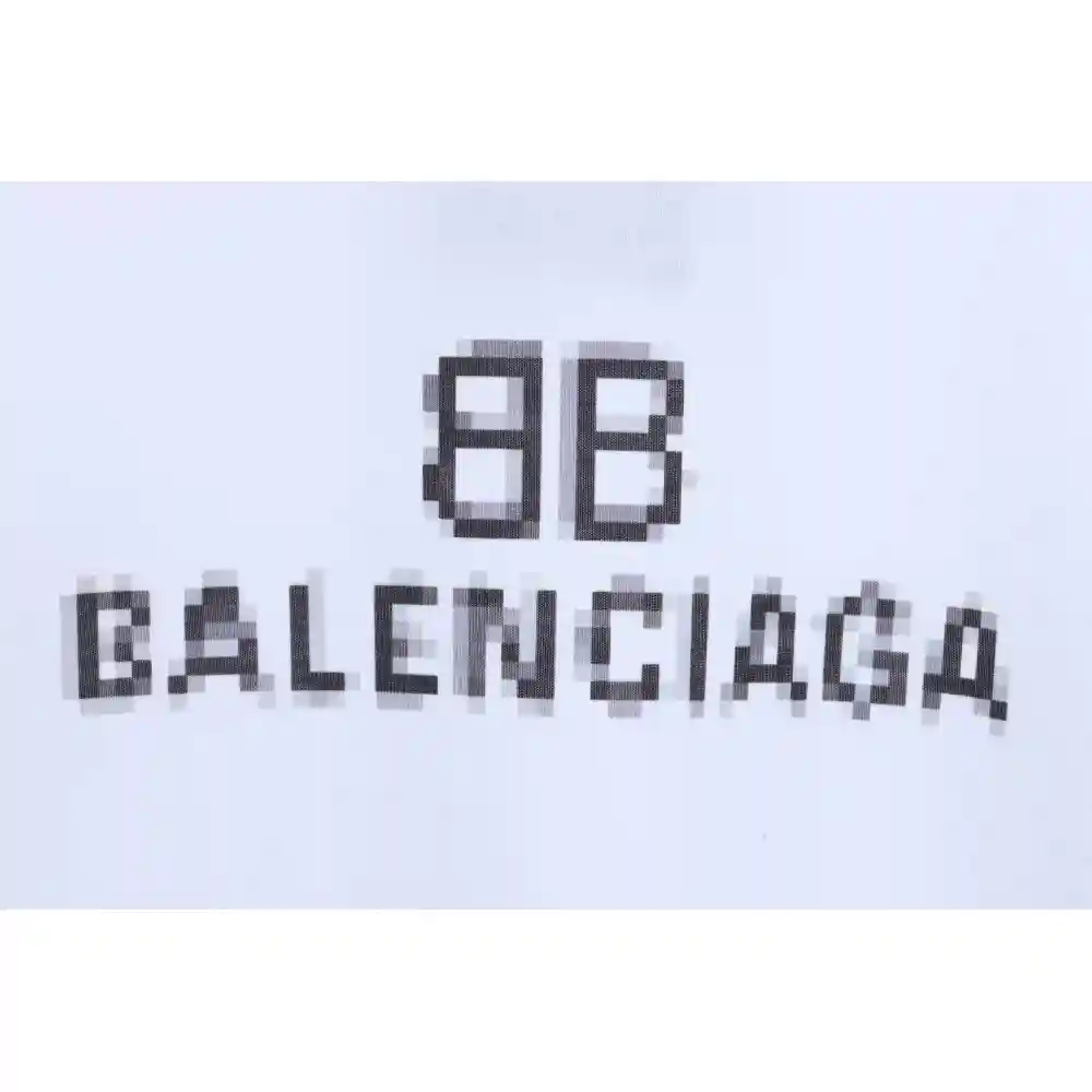 Balenciaga Double B Mosaic Print Short-Sleeve White