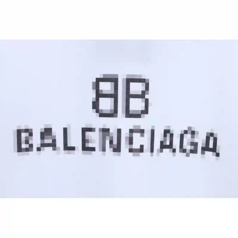 Balenciaga Double B Mosaic Print Short-Sleeve White