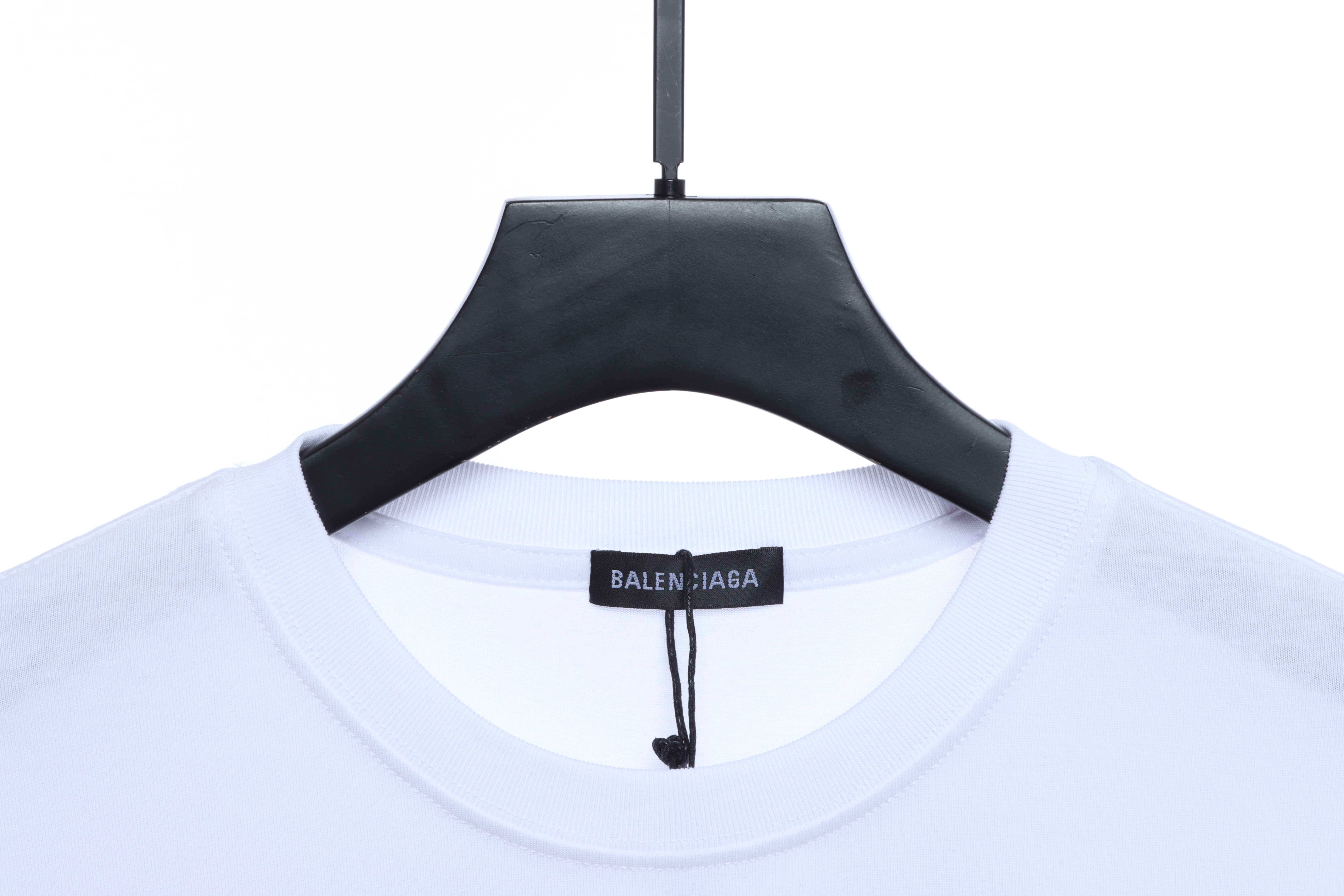 Balenciaga Double B Mosaic Print Short-Sleeve White