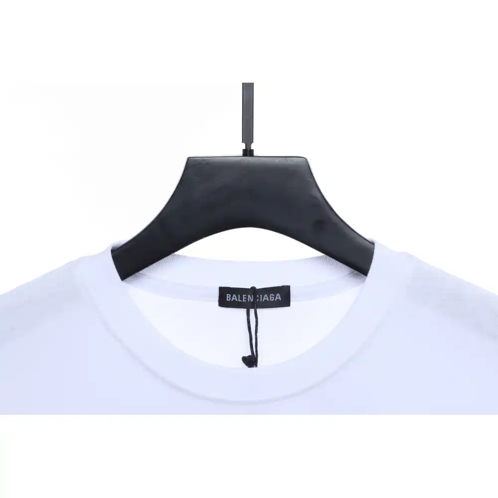 Balenciaga Double B Mosaic Print Short-Sleeve White
