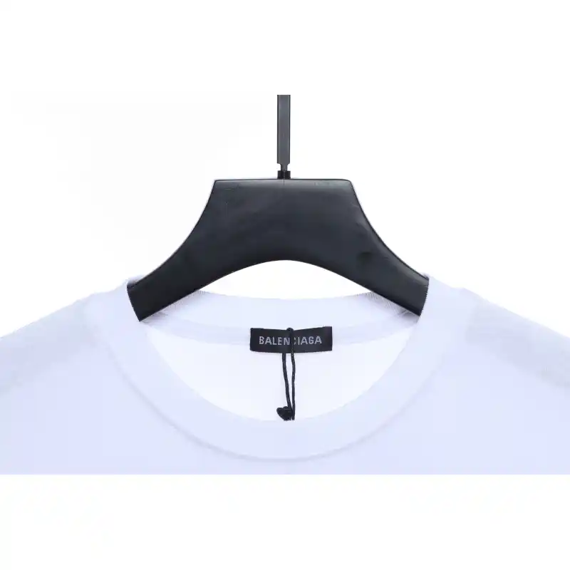 Balenciaga Double B Mosaic Print Short-Sleeve White