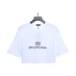 Balenciaga Double B Mosaic Print Short-Sleeve White