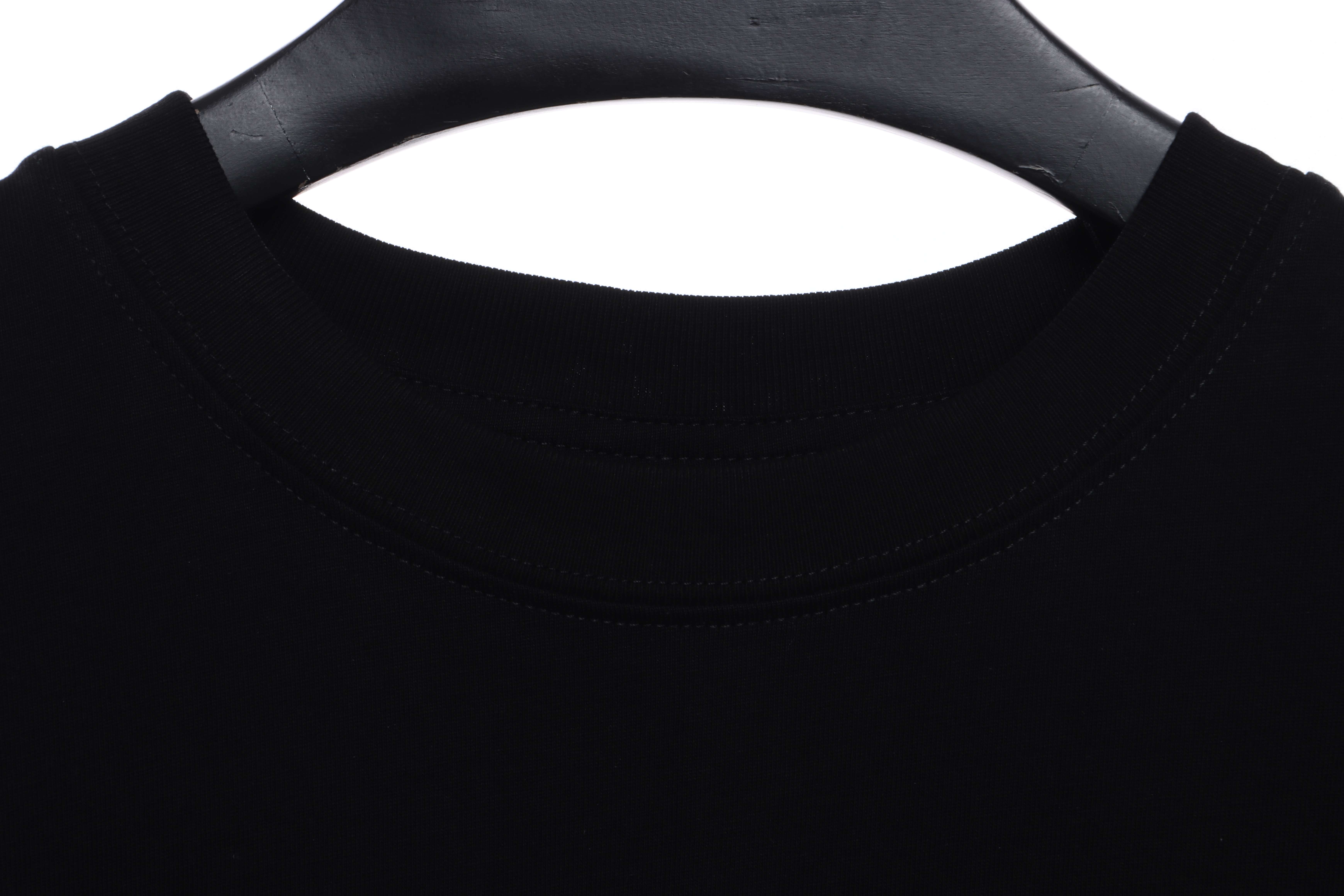 Balenciaga Double Ring LOGO Short Sleeve Black