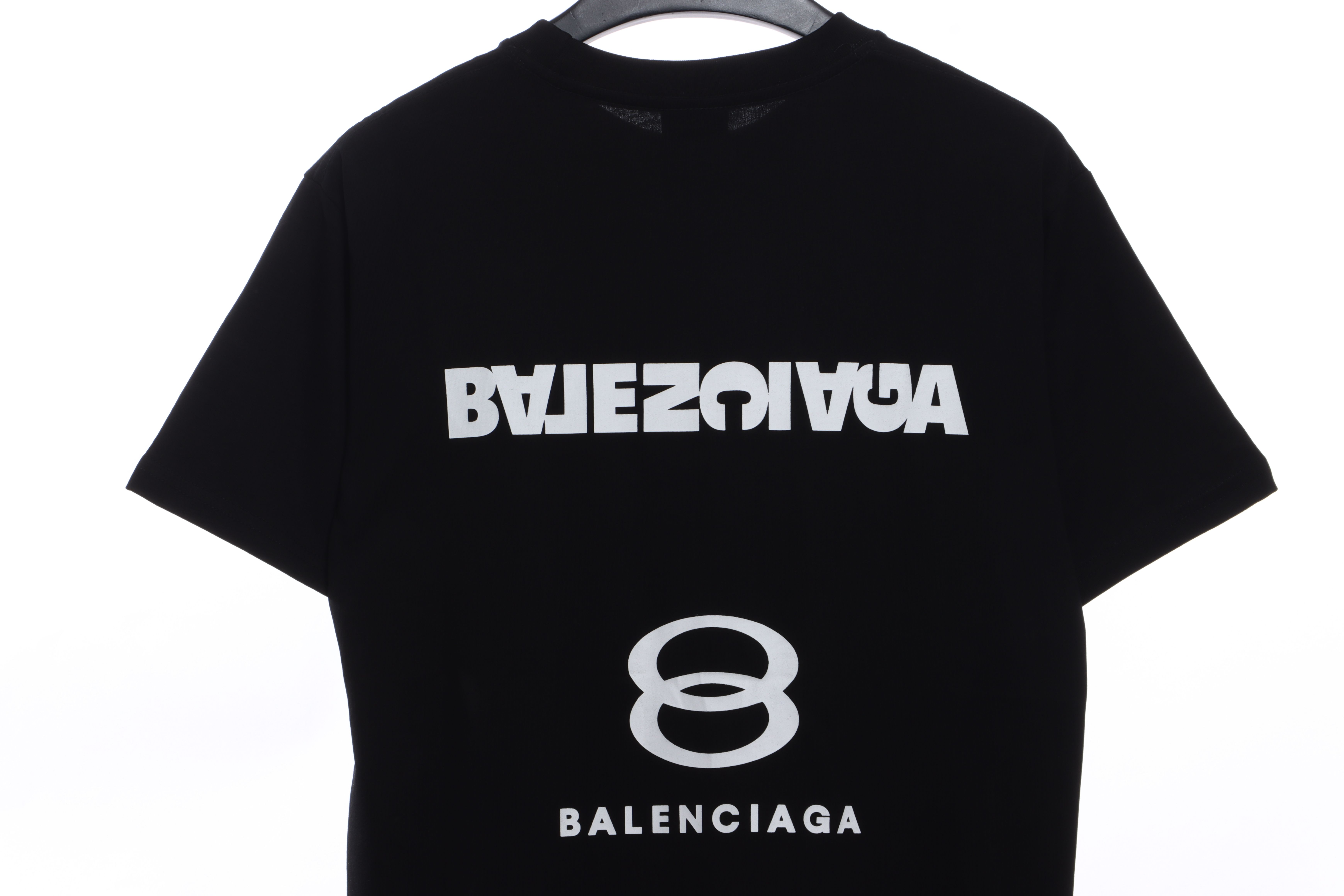 Balenciaga Double Ring LOGO Short Sleeve Black