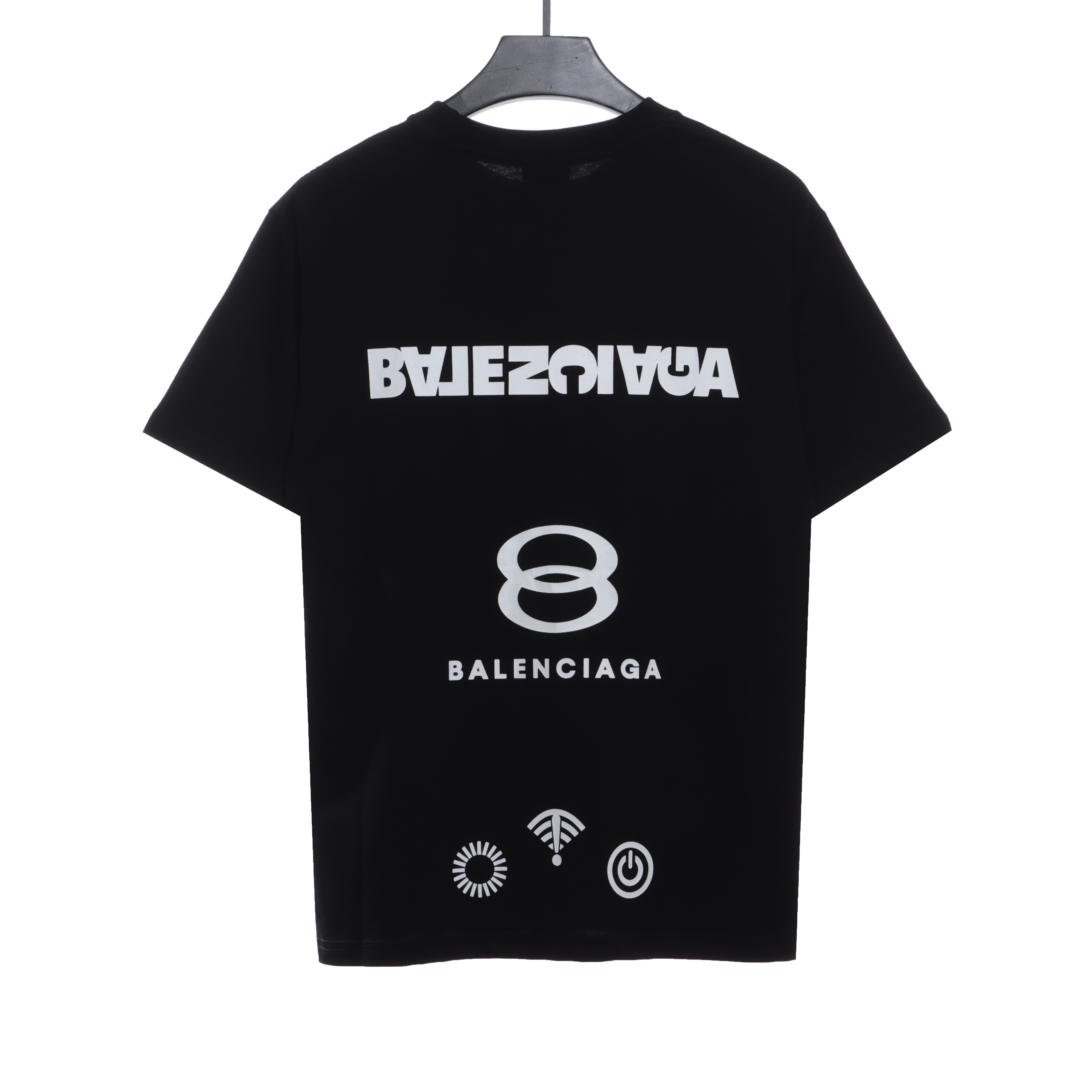 Balenciaga Double Ring LOGO Short Sleeve Black
