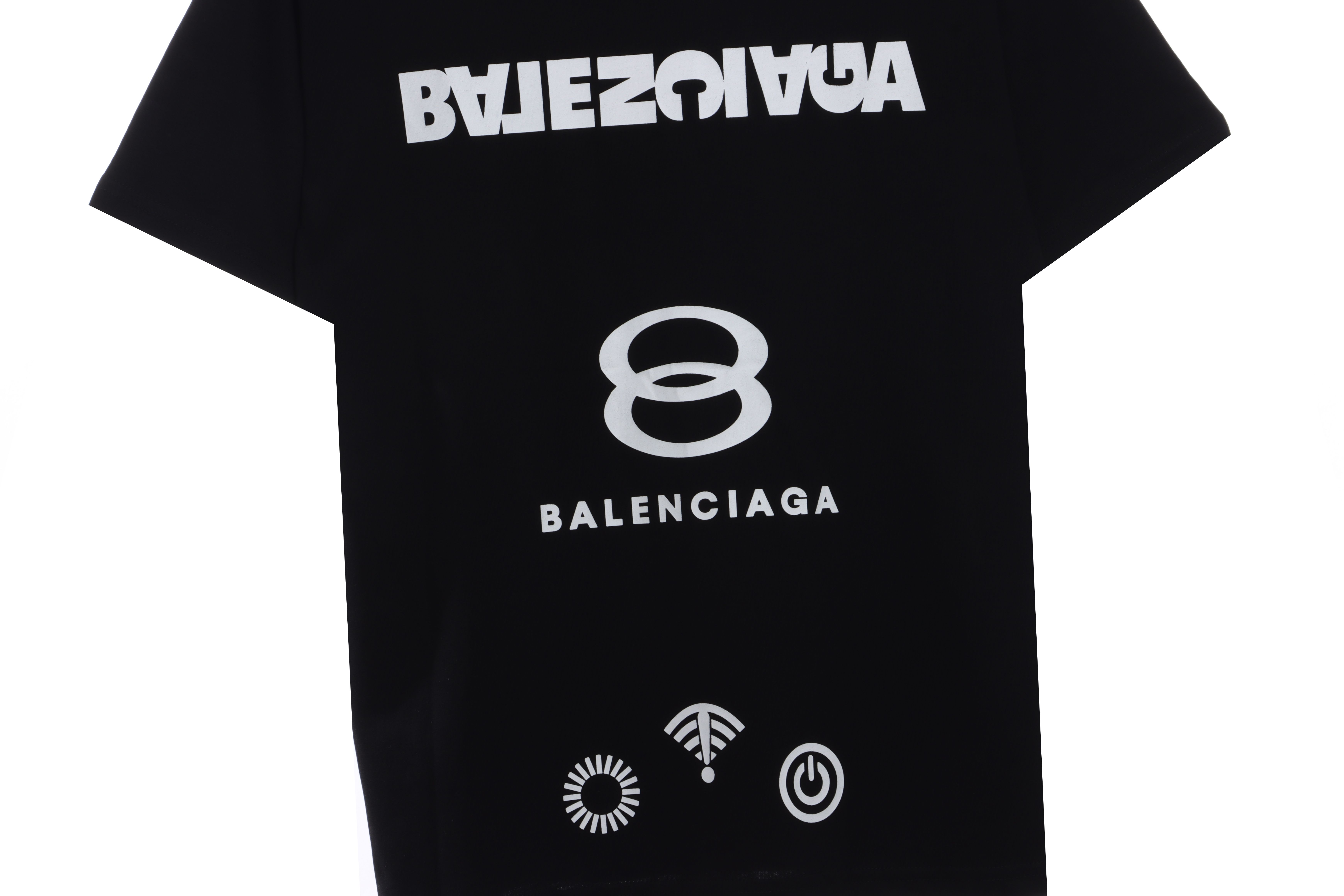 Balenciaga Double Ring LOGO Short Sleeve Black