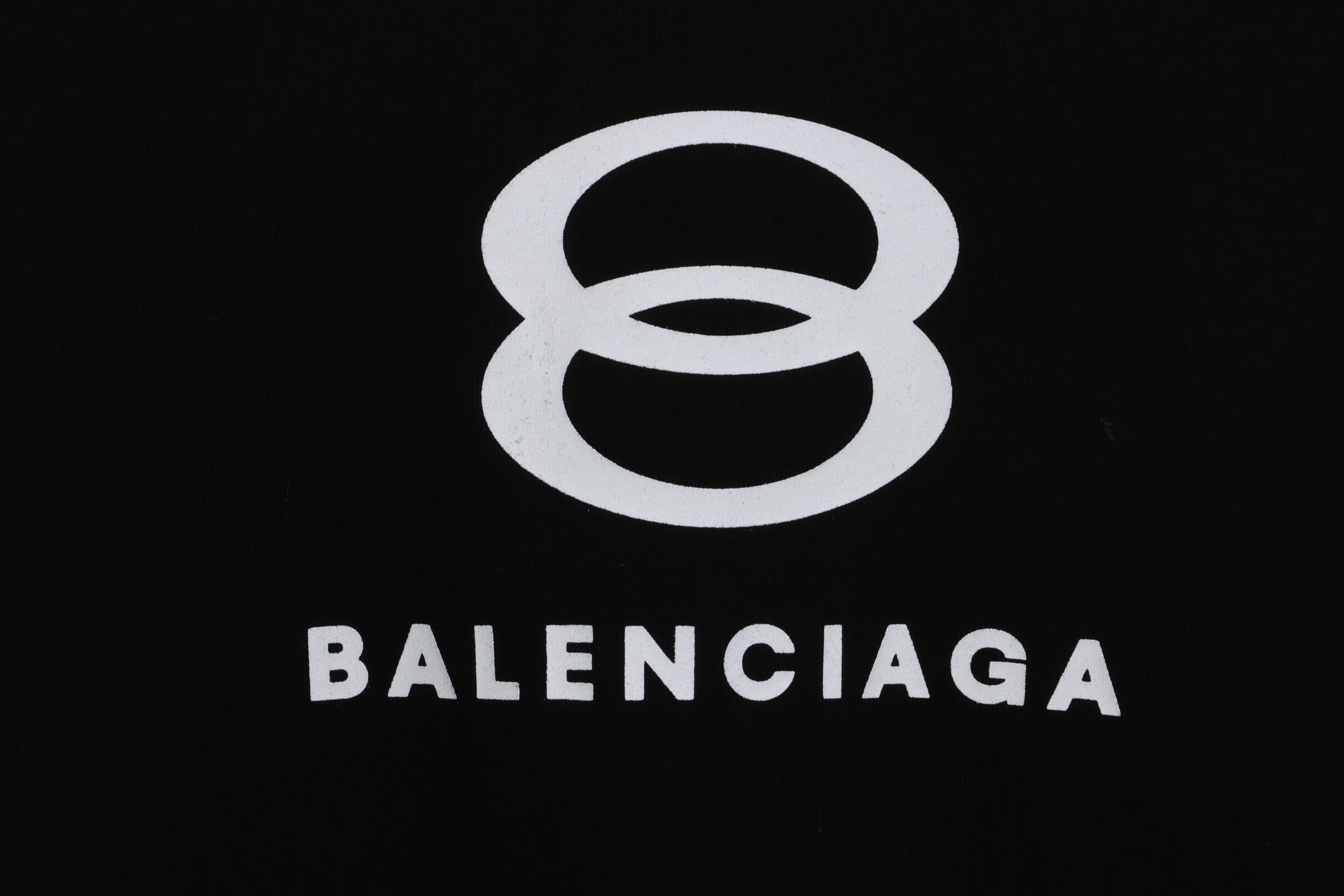 Balenciaga Double Ring LOGO Short Sleeve Black