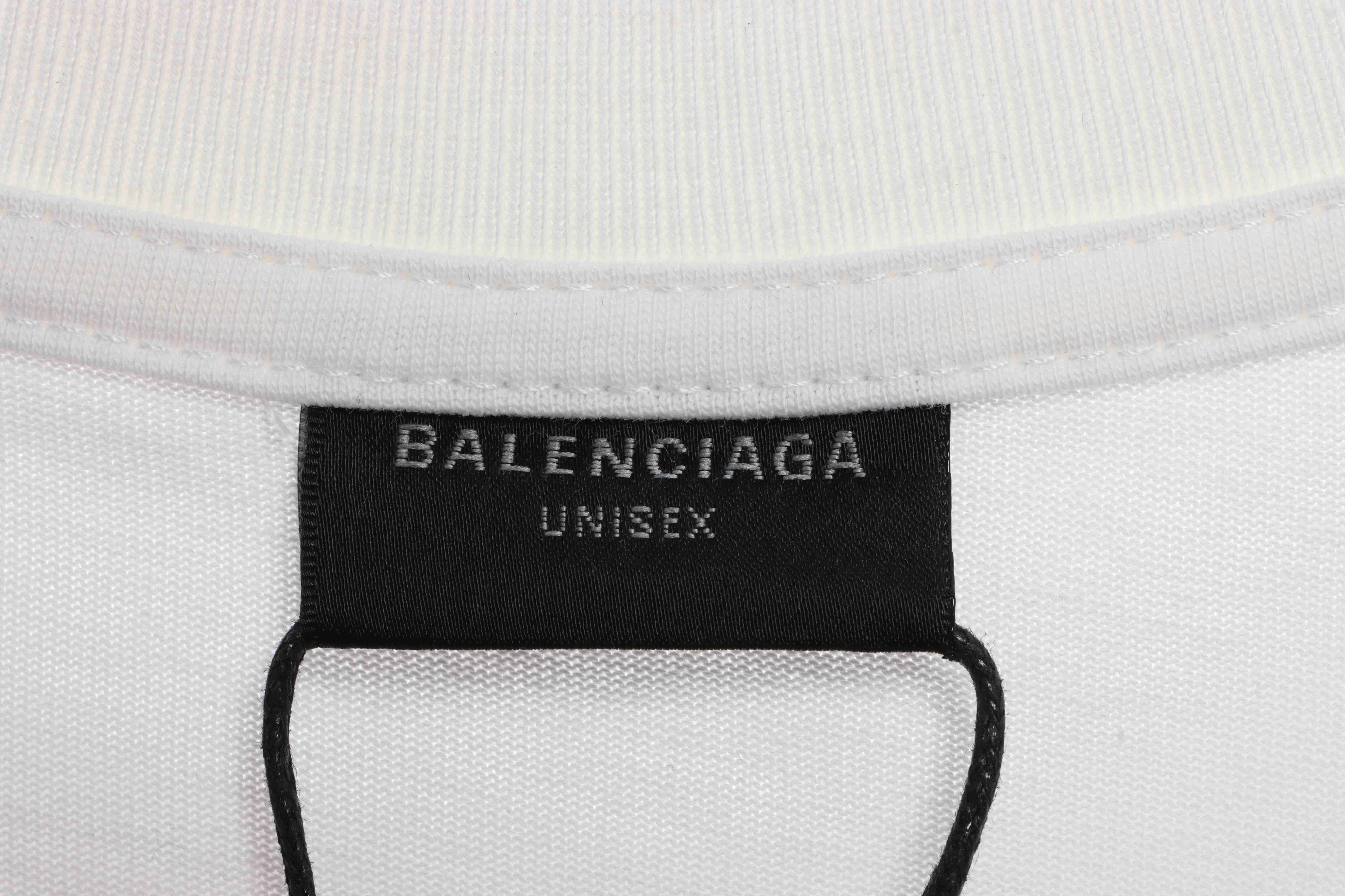 Balenciaga Double Ring LOGO Short Sleeve White
