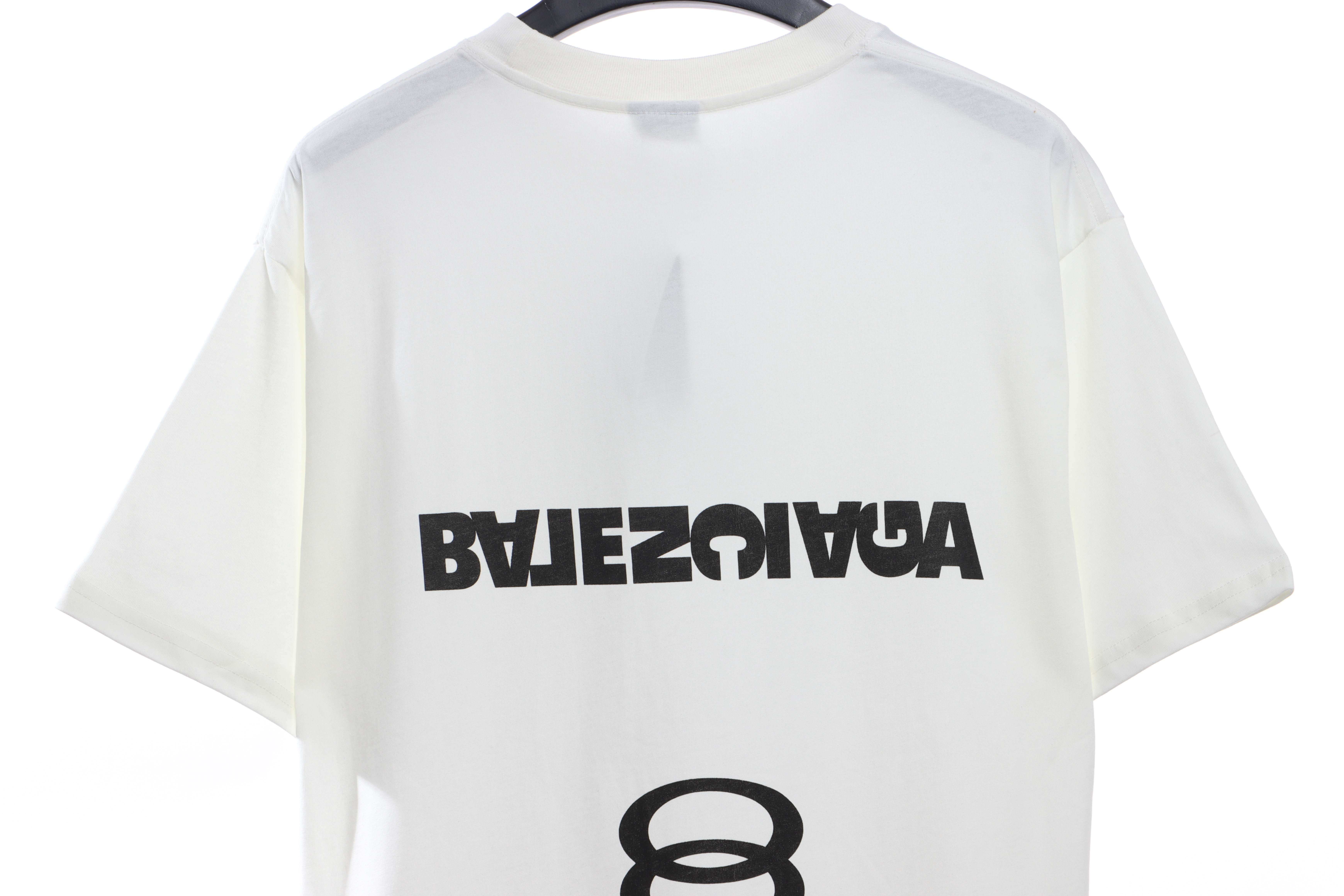 Balenciaga Double Ring LOGO Short Sleeve White