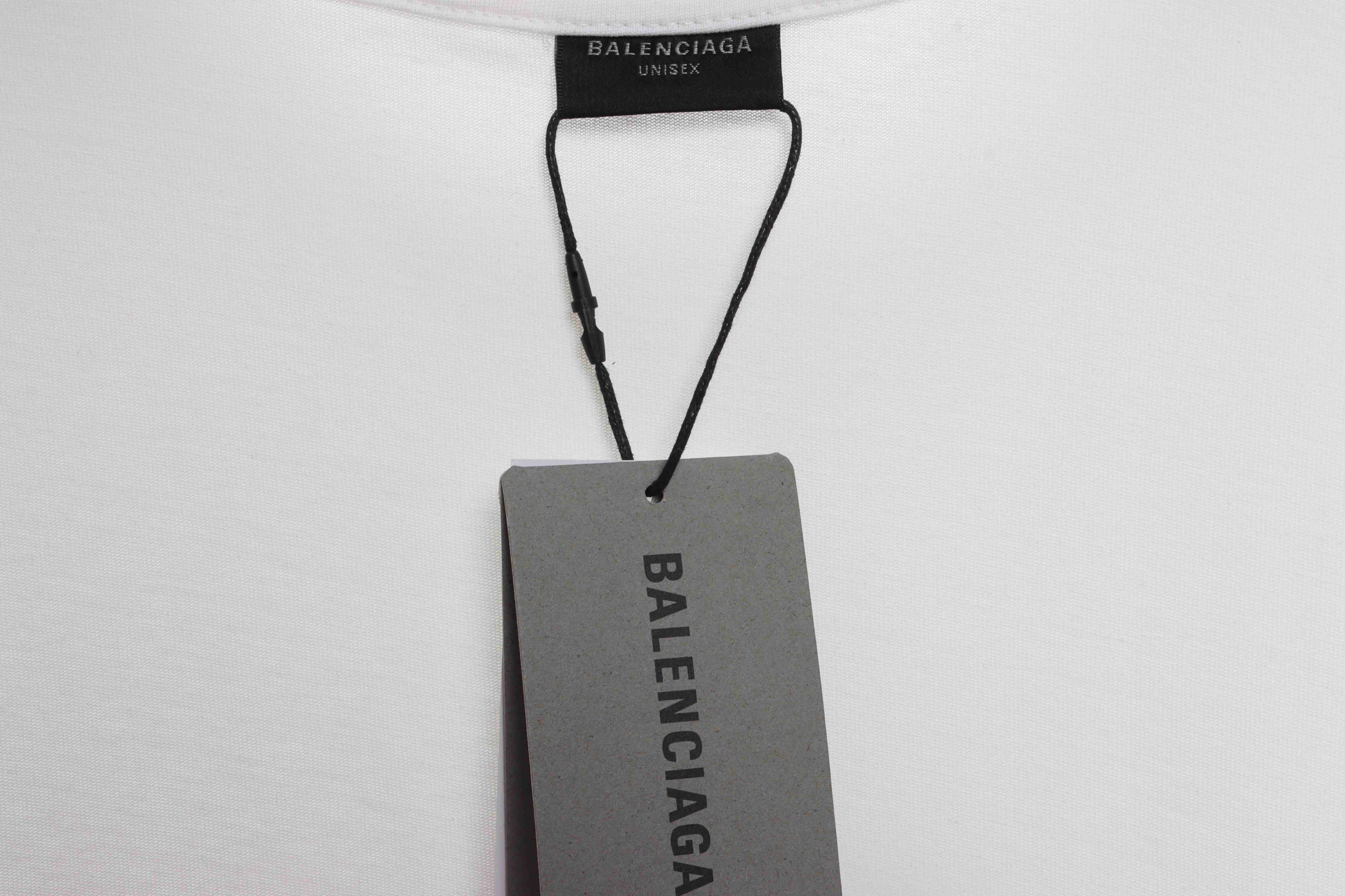 Balenciaga Double Ring LOGO Short Sleeve White