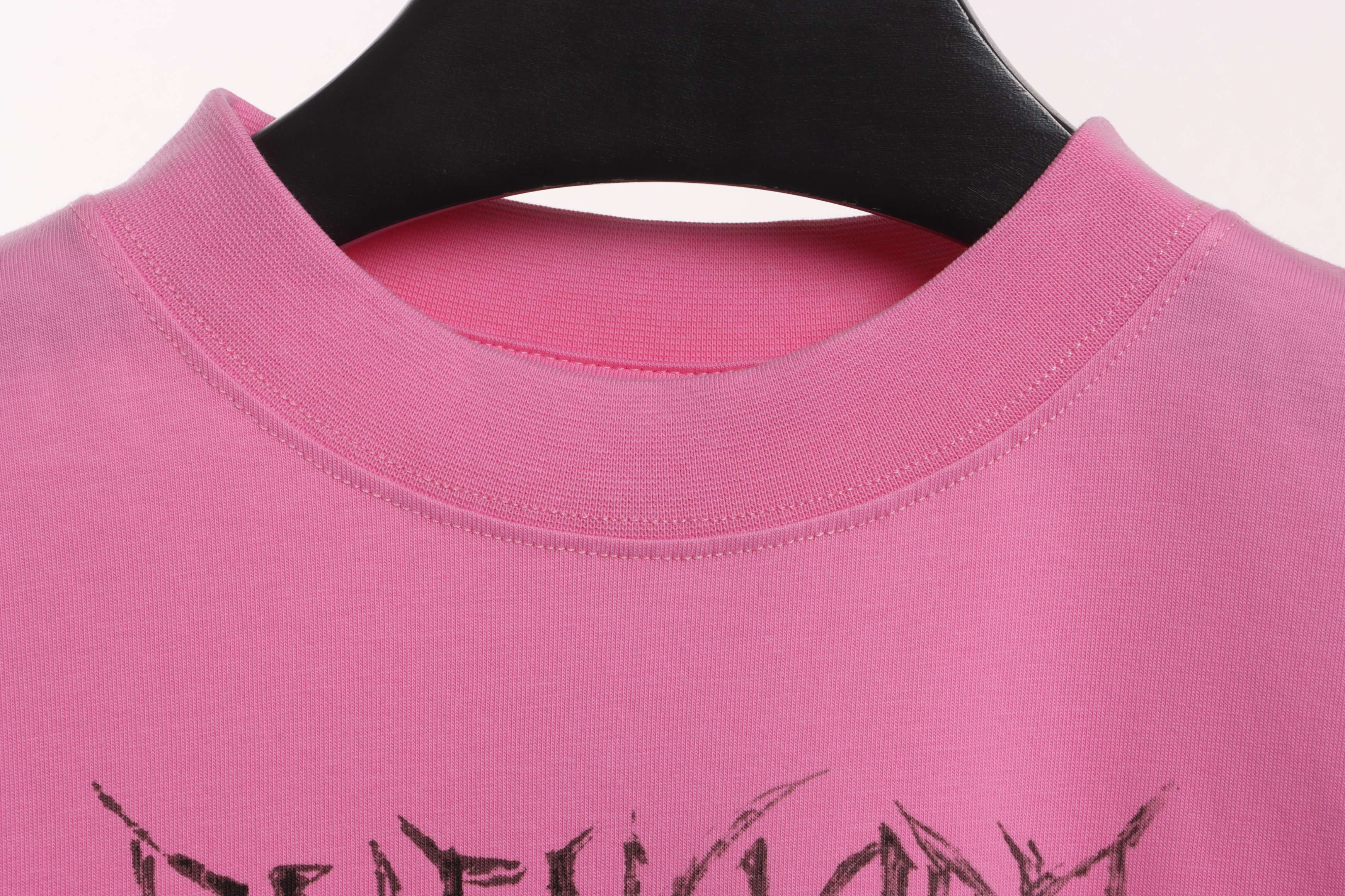 Balenciaga Dragon Year Limited Edition Graffiti Letters Short Sleeve Pink