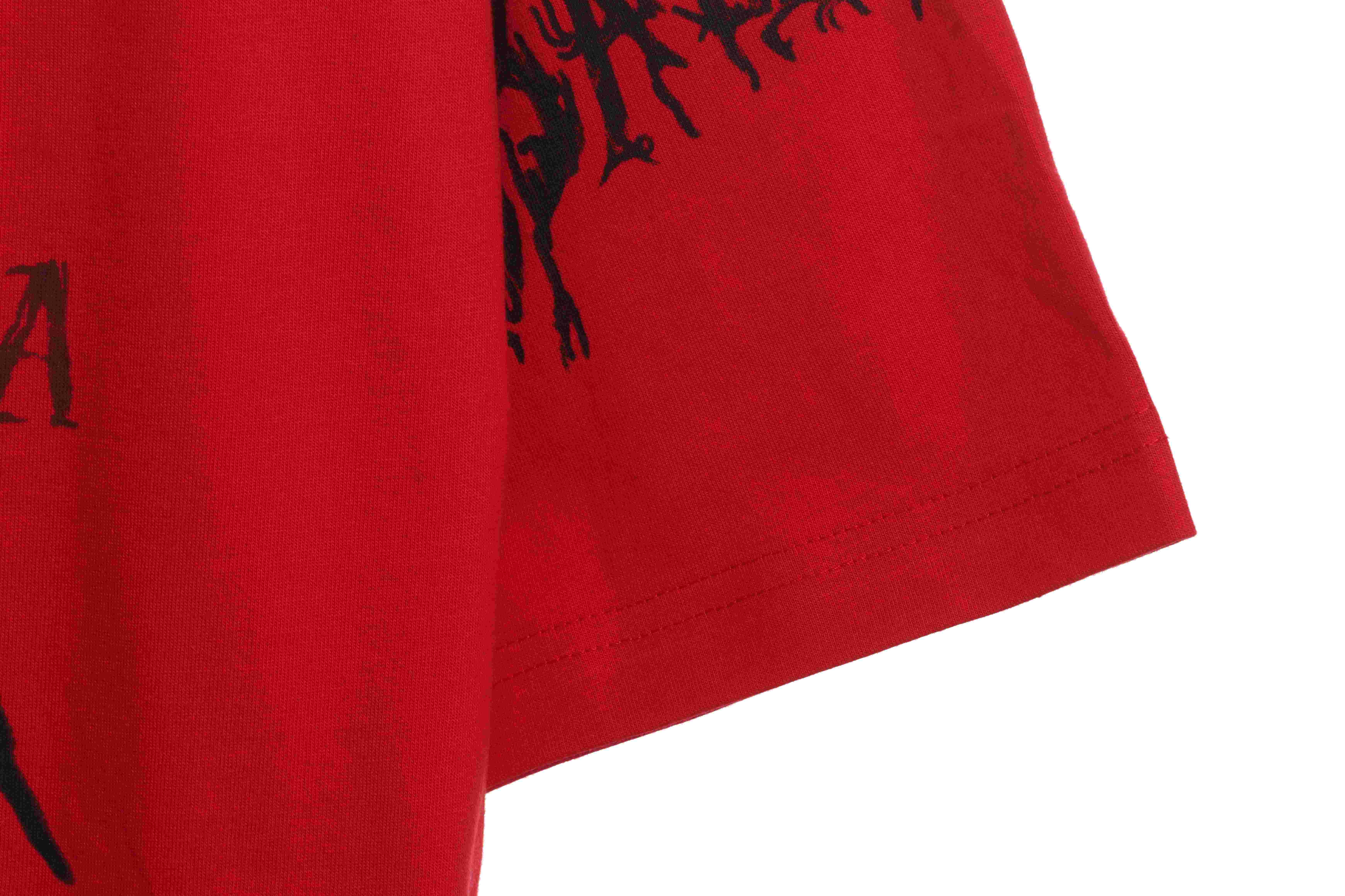 Balenciaga Dragon Year Limited Edition Graffiti Letters Short Sleeve Red