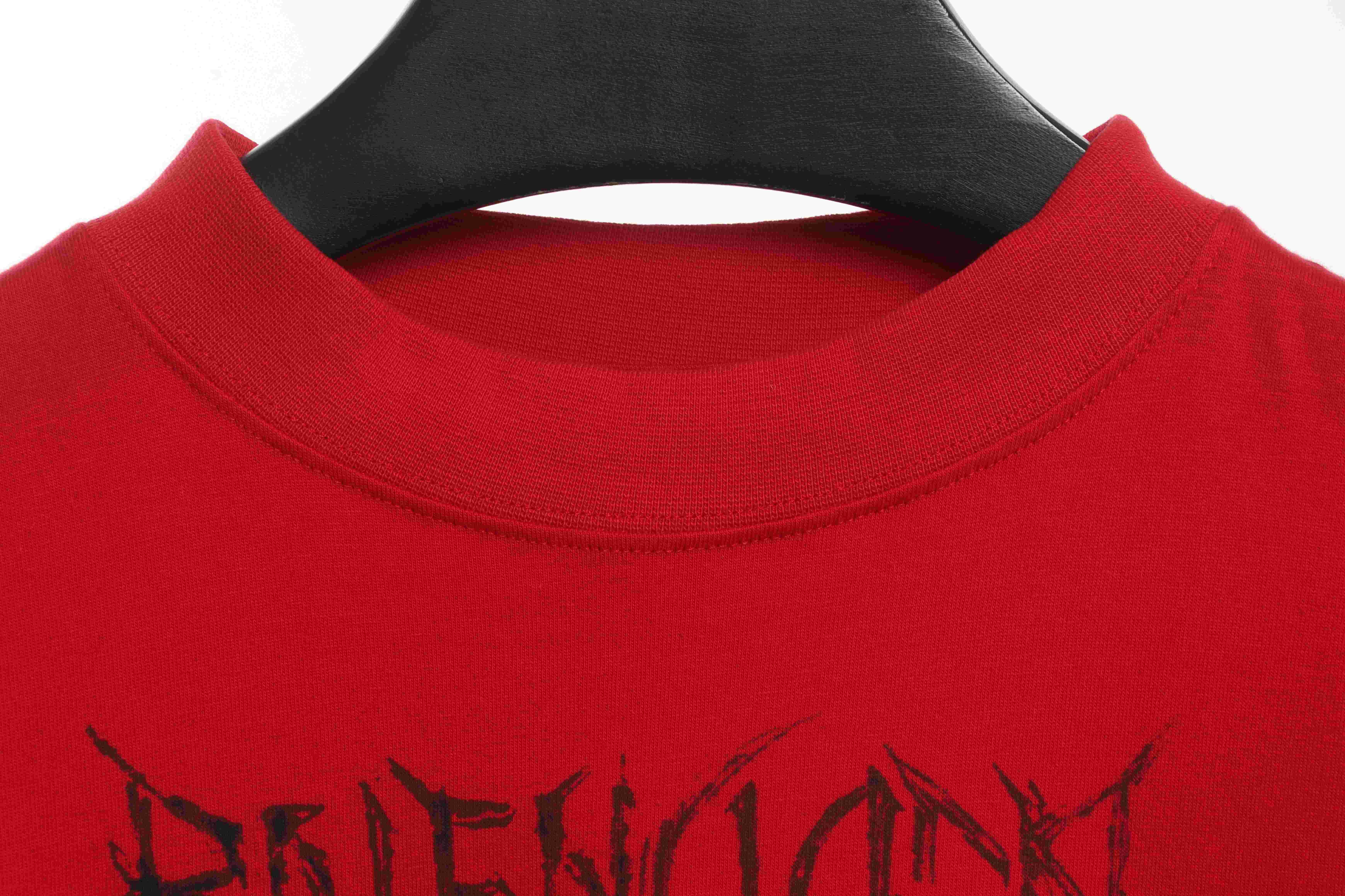 Balenciaga Dragon Year Limited Edition Graffiti Letters Short Sleeve Red