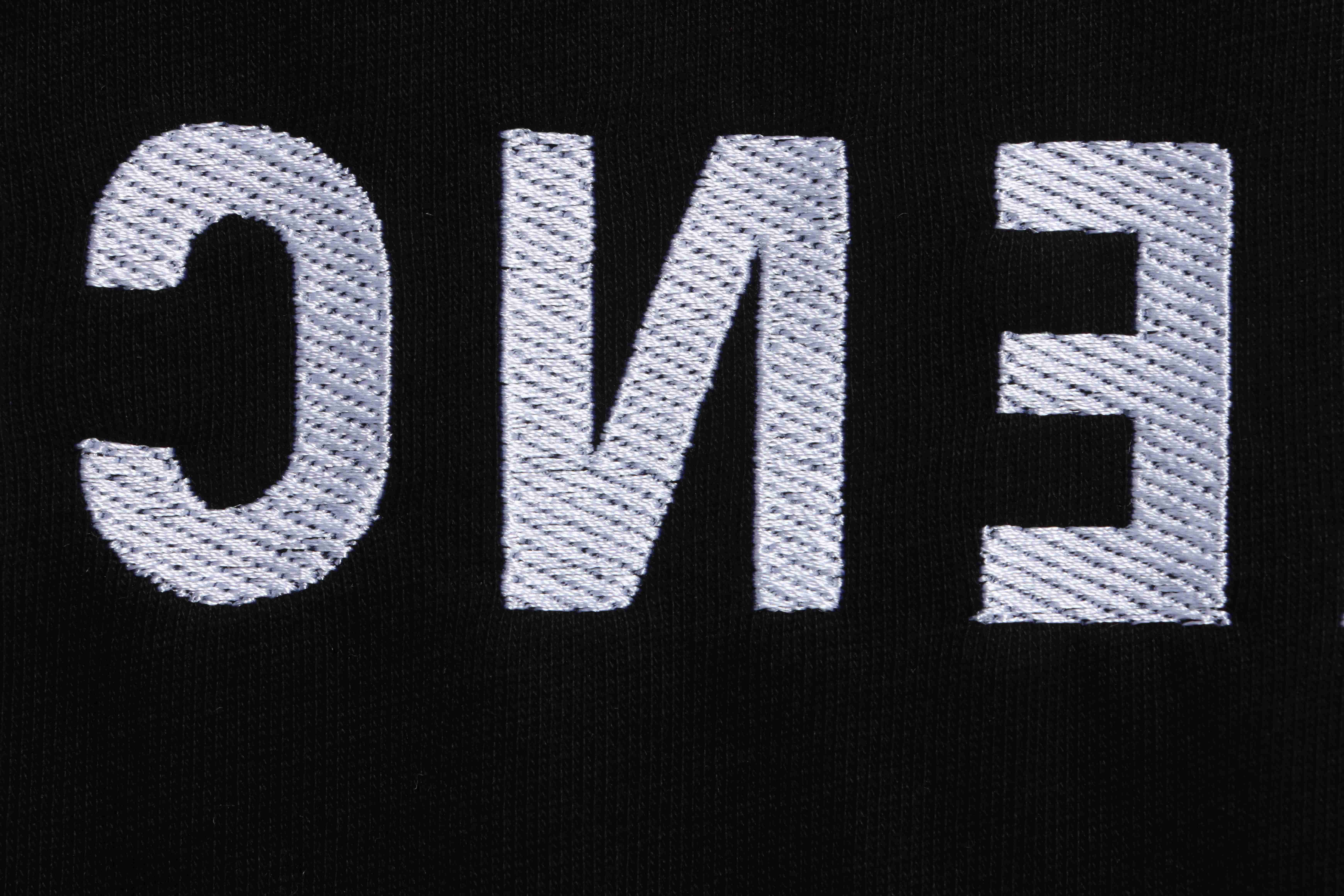 Balenciaga Embroidered Lettering Distressed Short Sleeves Black