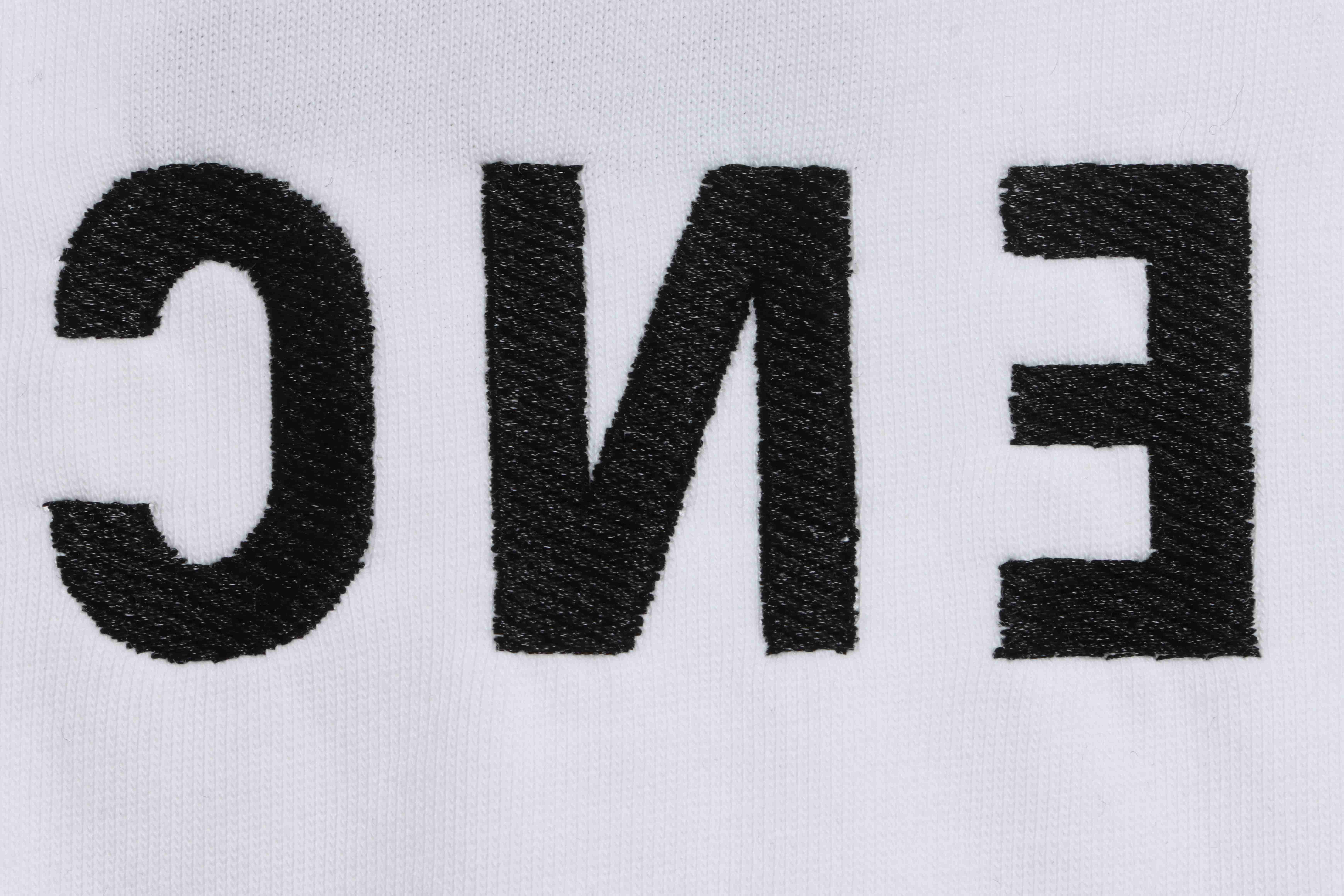 Balenciaga Embroidered Lettering Distressed Short Sleeves White