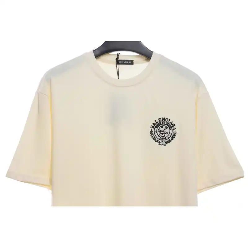 Balenciaga Embroidered Scissors Wheat Ear LOGO Short Sleeve