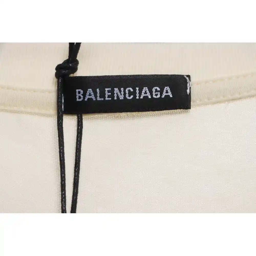 Balenciaga Embroidered Scissors Wheat Ear LOGO Short Sleeve