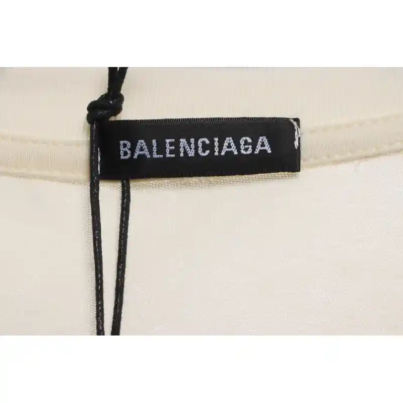 Balenciaga Embroidered Scissors Wheat Ear LOGO Short Sleeve