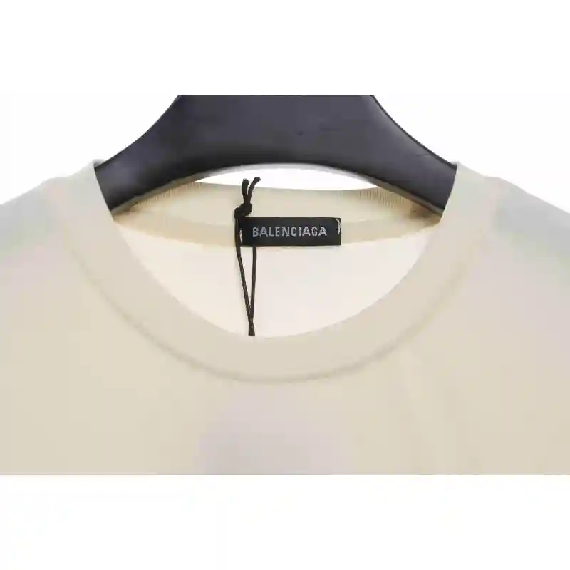 Balenciaga Embroidered Scissors Wheat Ear LOGO Short Sleeve