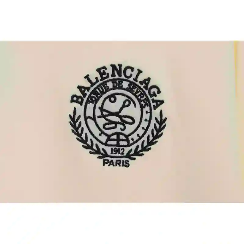 Balenciaga Embroidered Scissors Wheat Ear LOGO Short Sleeve