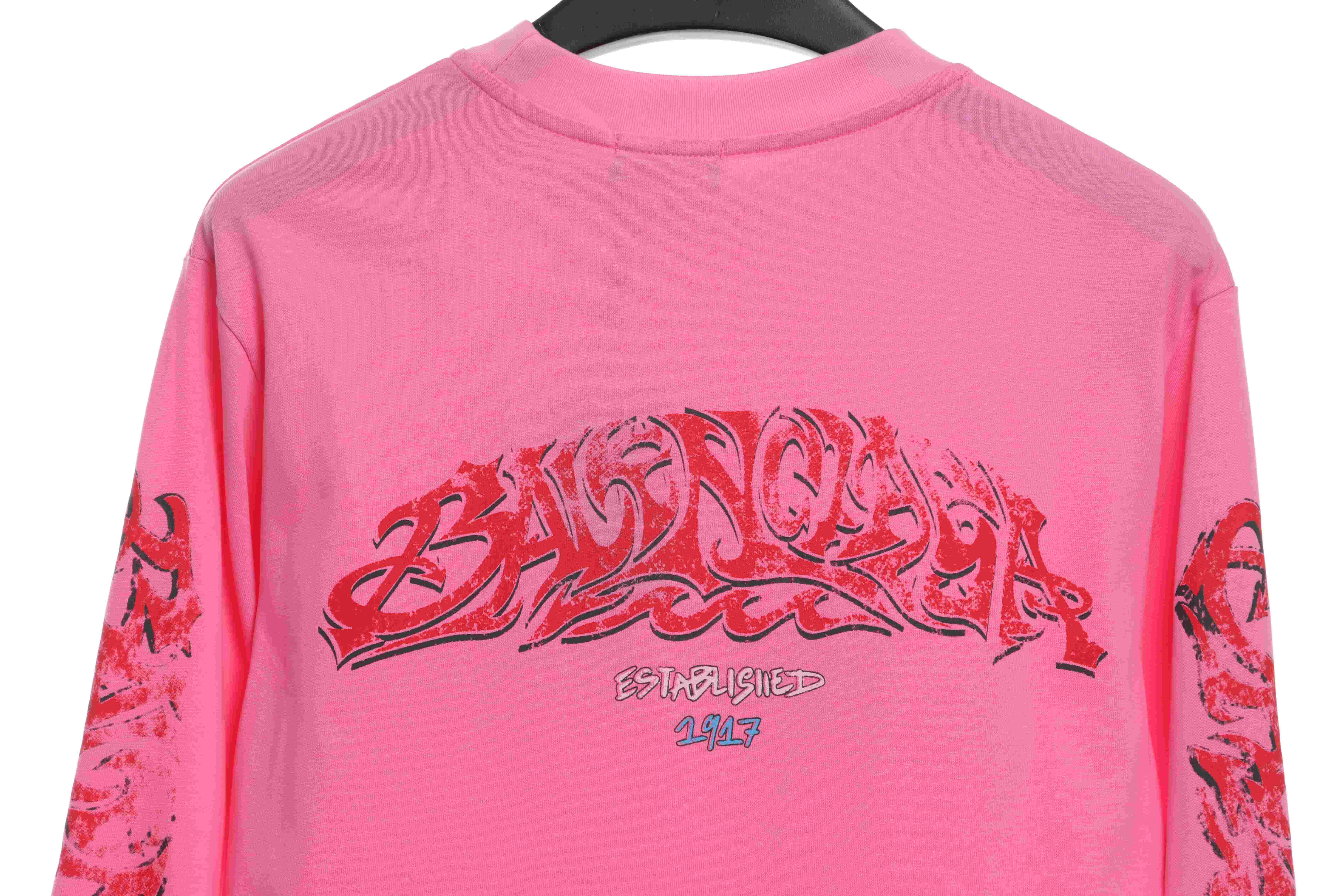 Balenciaga Flame Letter Graffiti Long Sleeve T