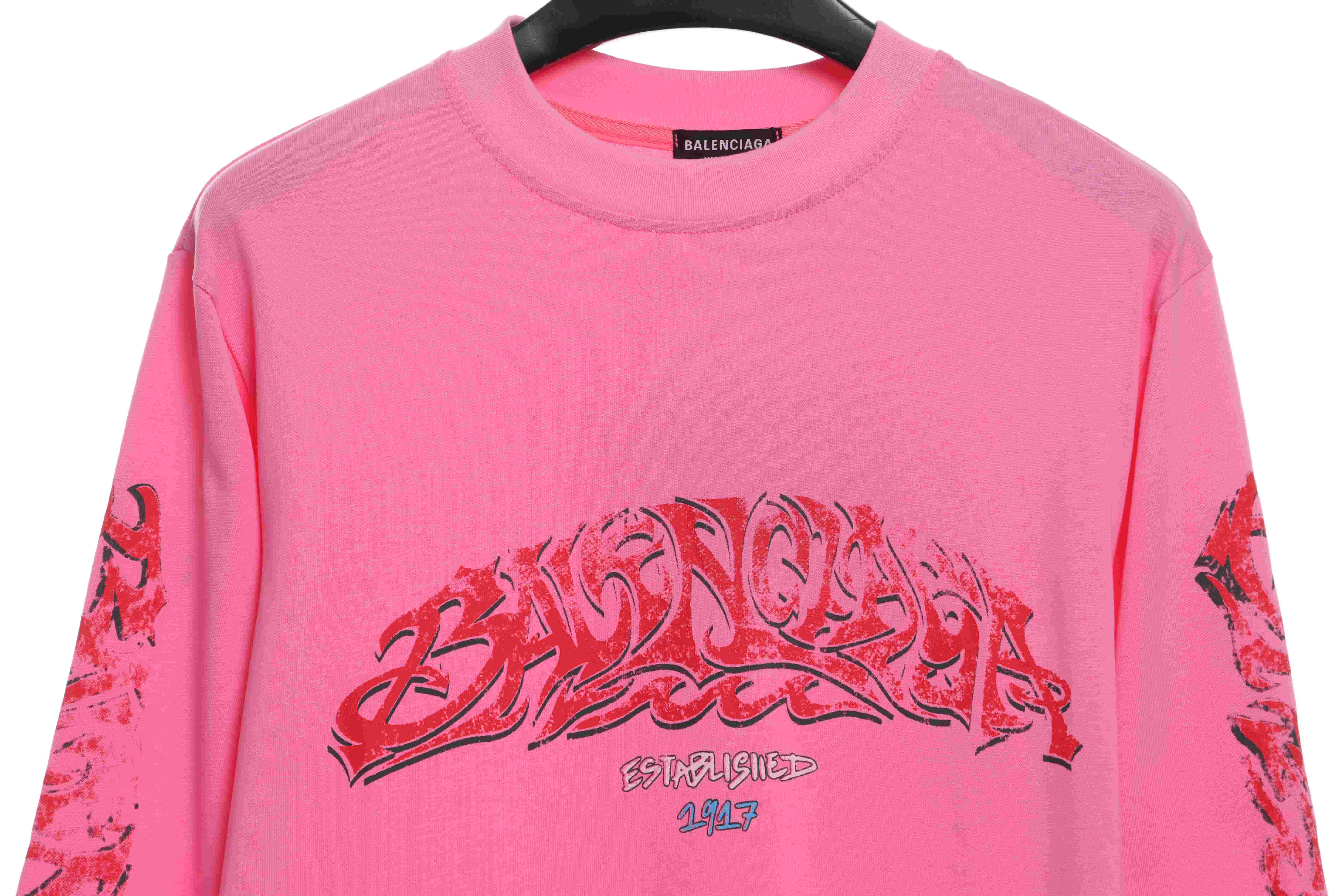 Balenciaga Flame Letter Graffiti Long Sleeve T
