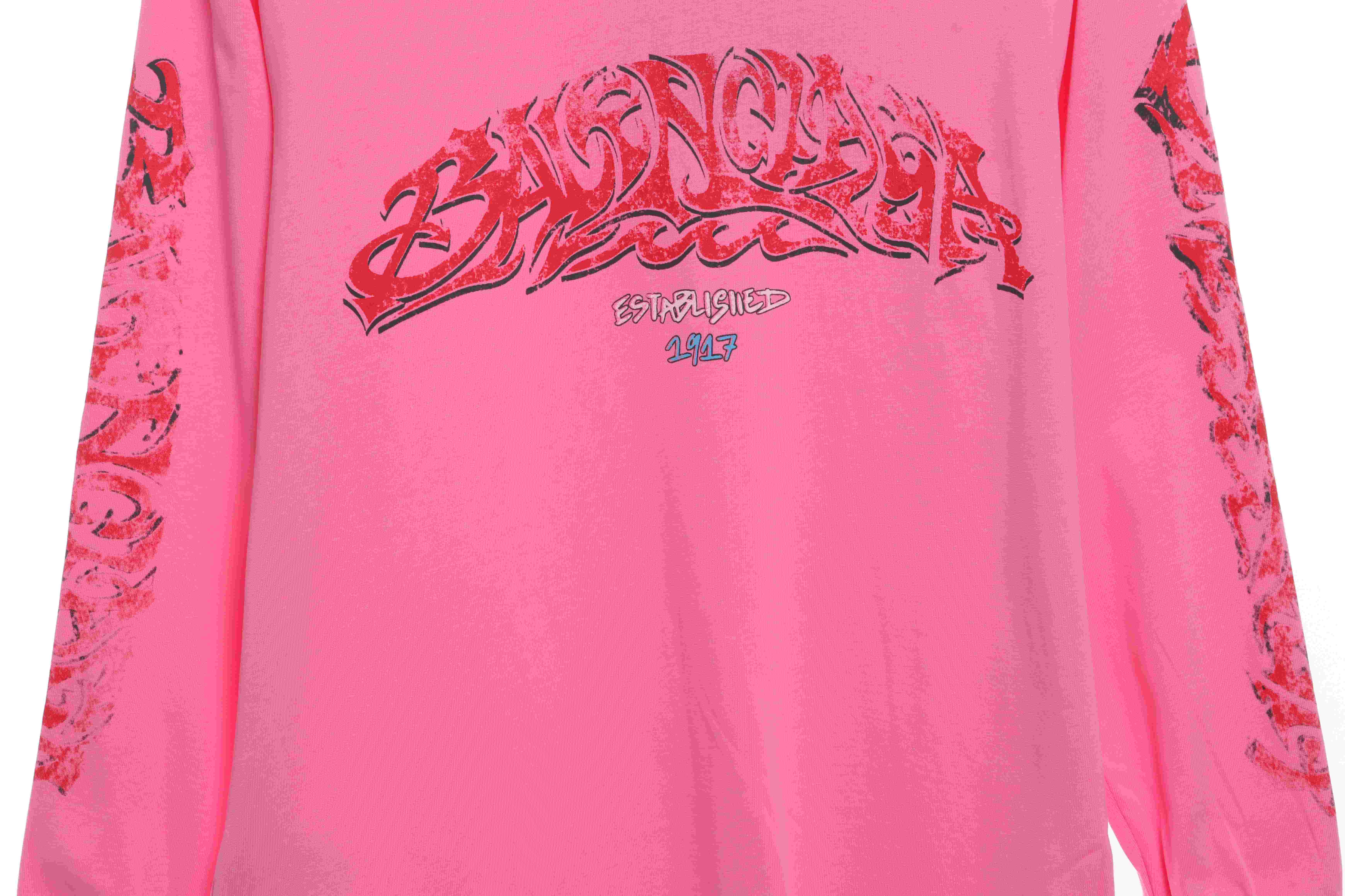 Balenciaga Flame Letter Graffiti Long Sleeve T