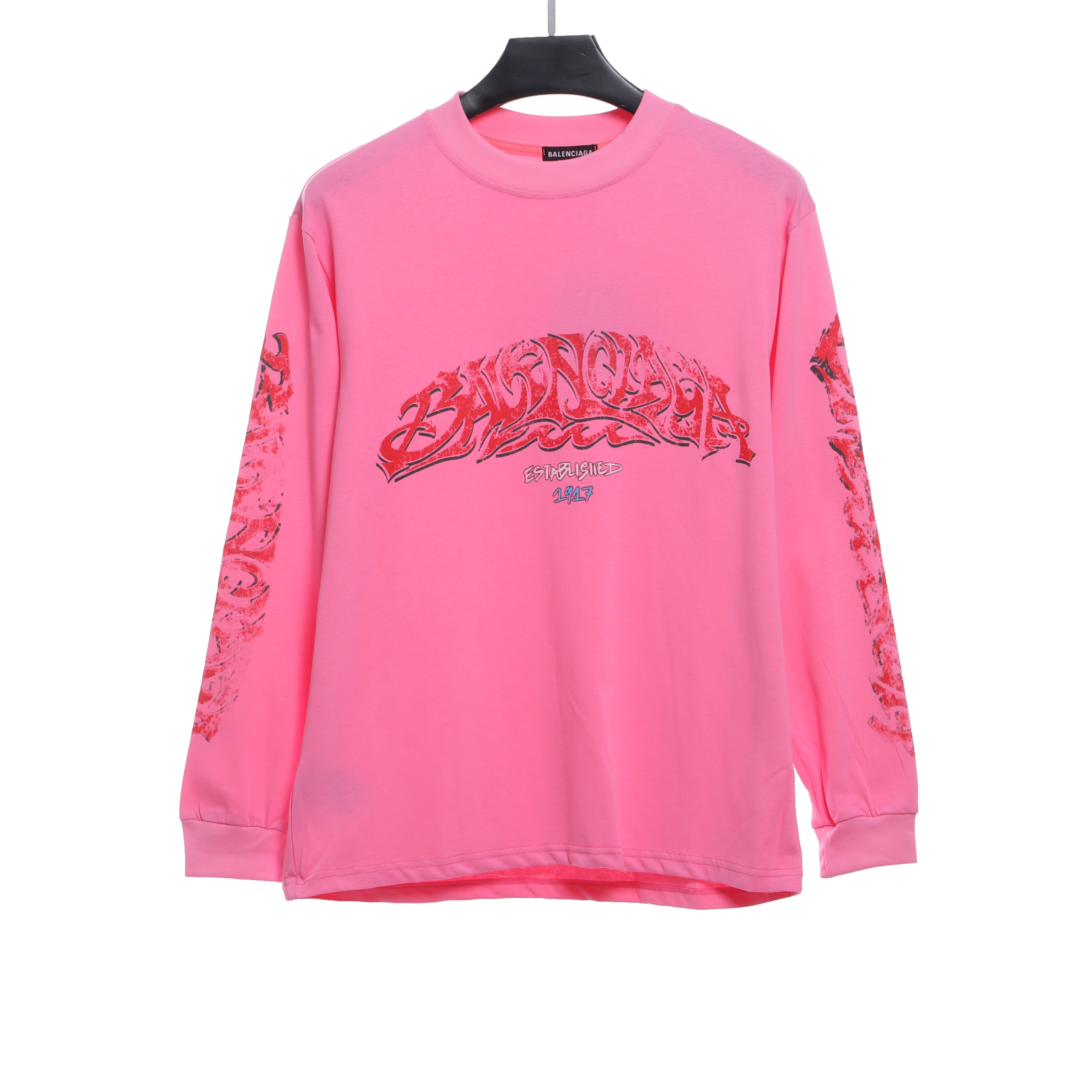 Balenciaga Flame Letter Graffiti Long Sleeve T