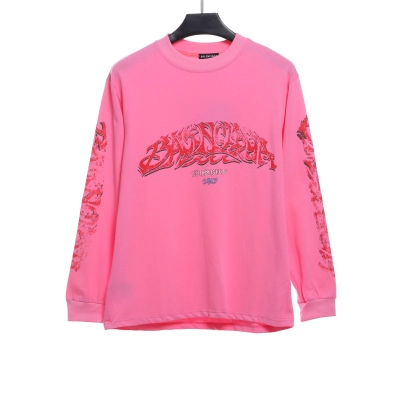 Balenciaga Flame Letter Graffiti Long Sleeve T 01