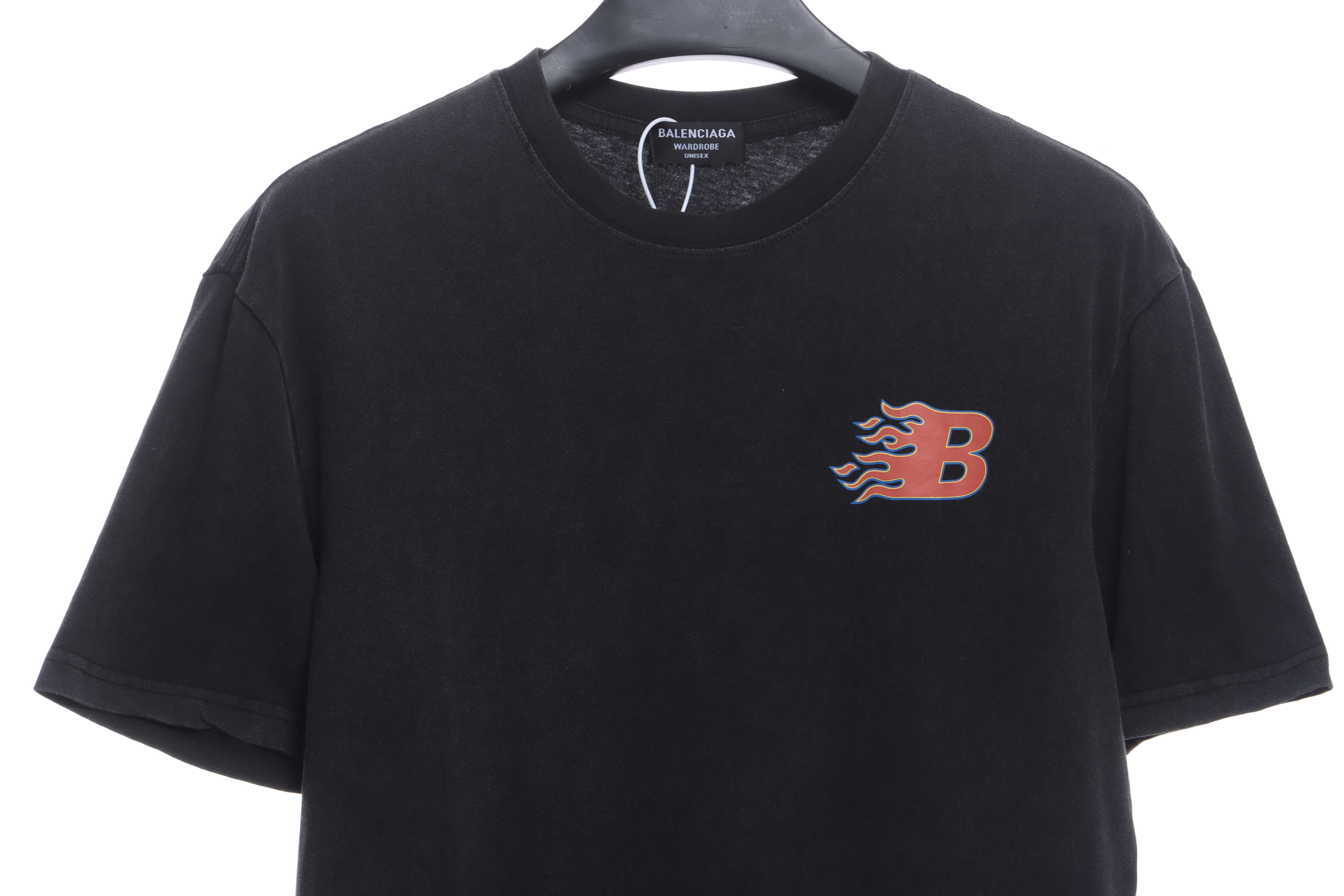 Balenciaga Flame Letter Short Sleeves