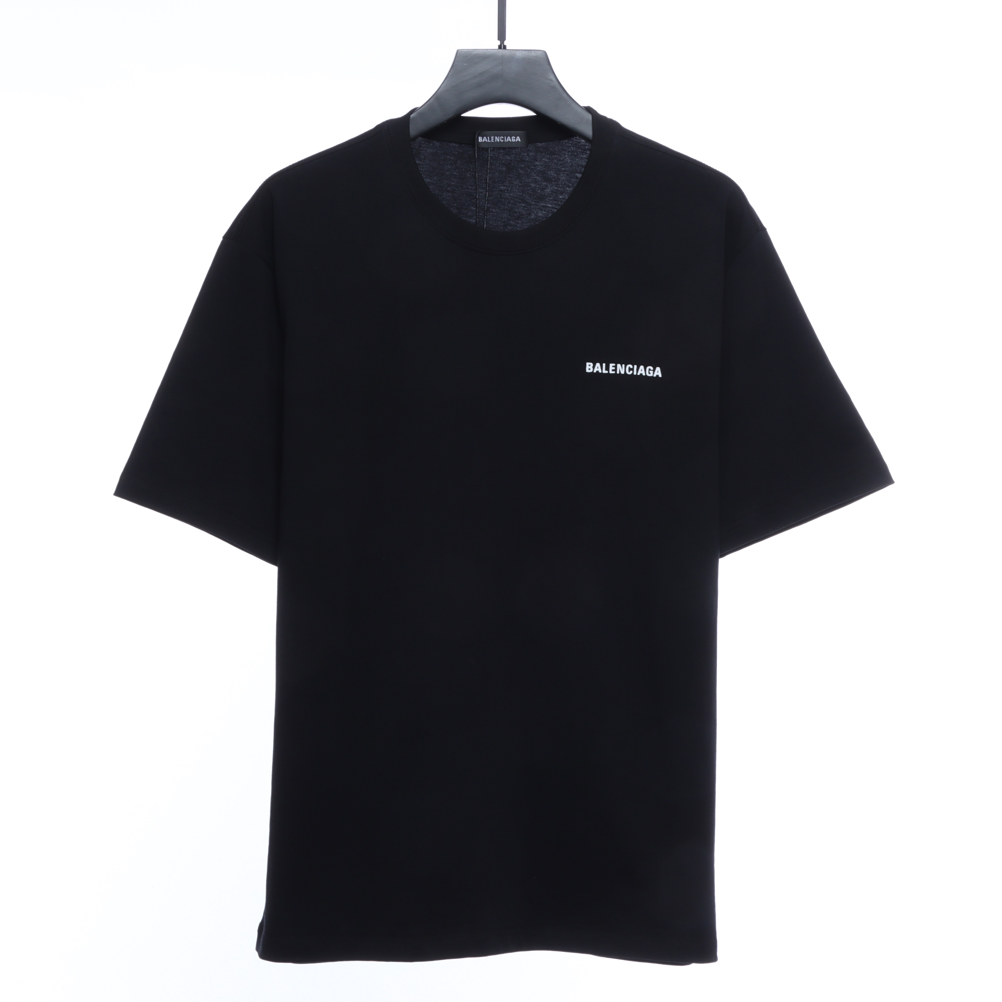 Balenciaga Front And Back Letter Print Short Sleeves Black