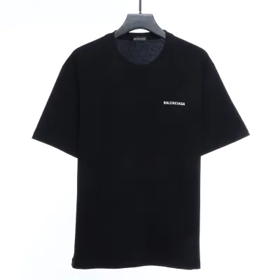 Balenciaga Front And Back Letter Print Short Sleeves Black 01