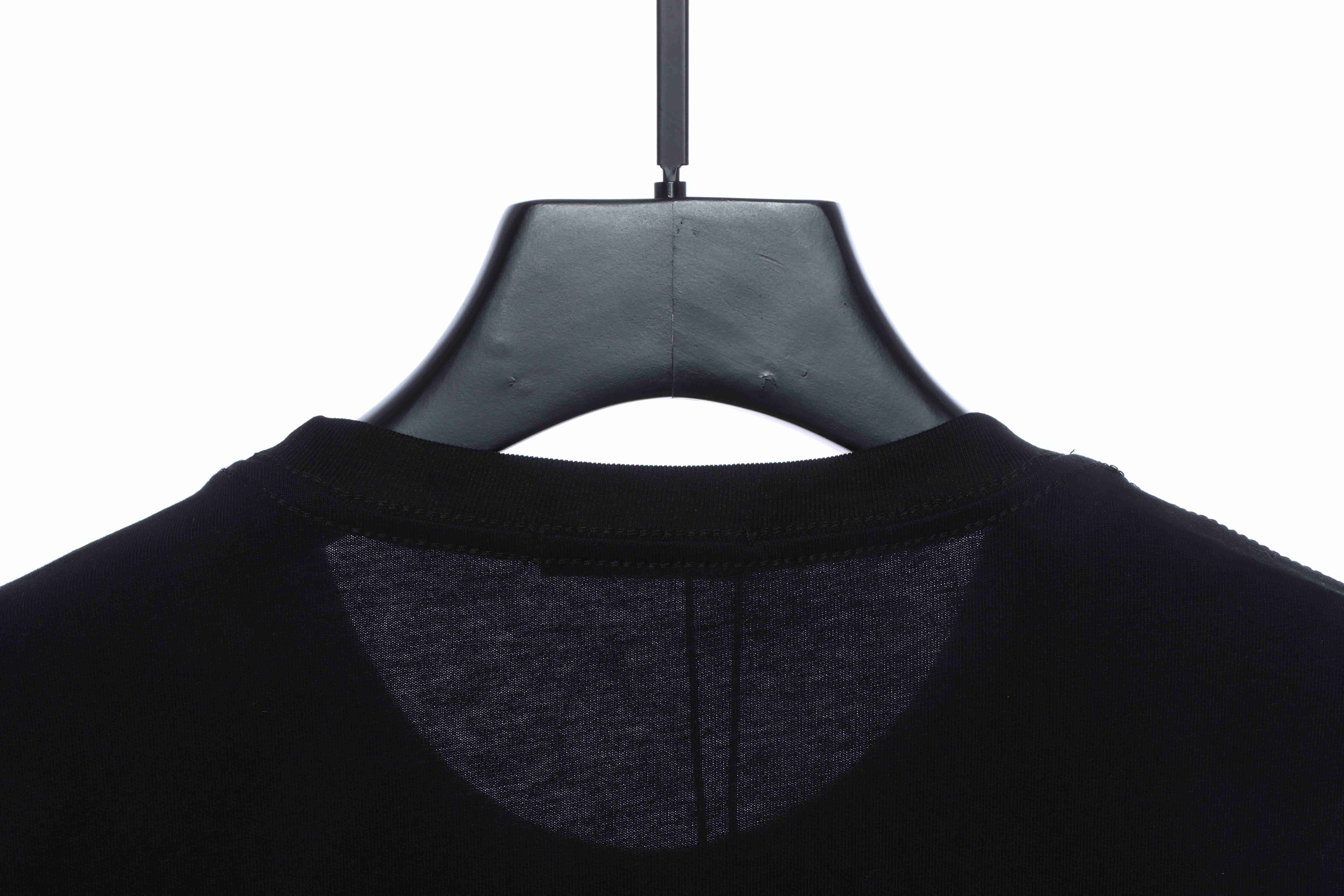 Balenciaga Front And Back Letter Print Short Sleeves Black