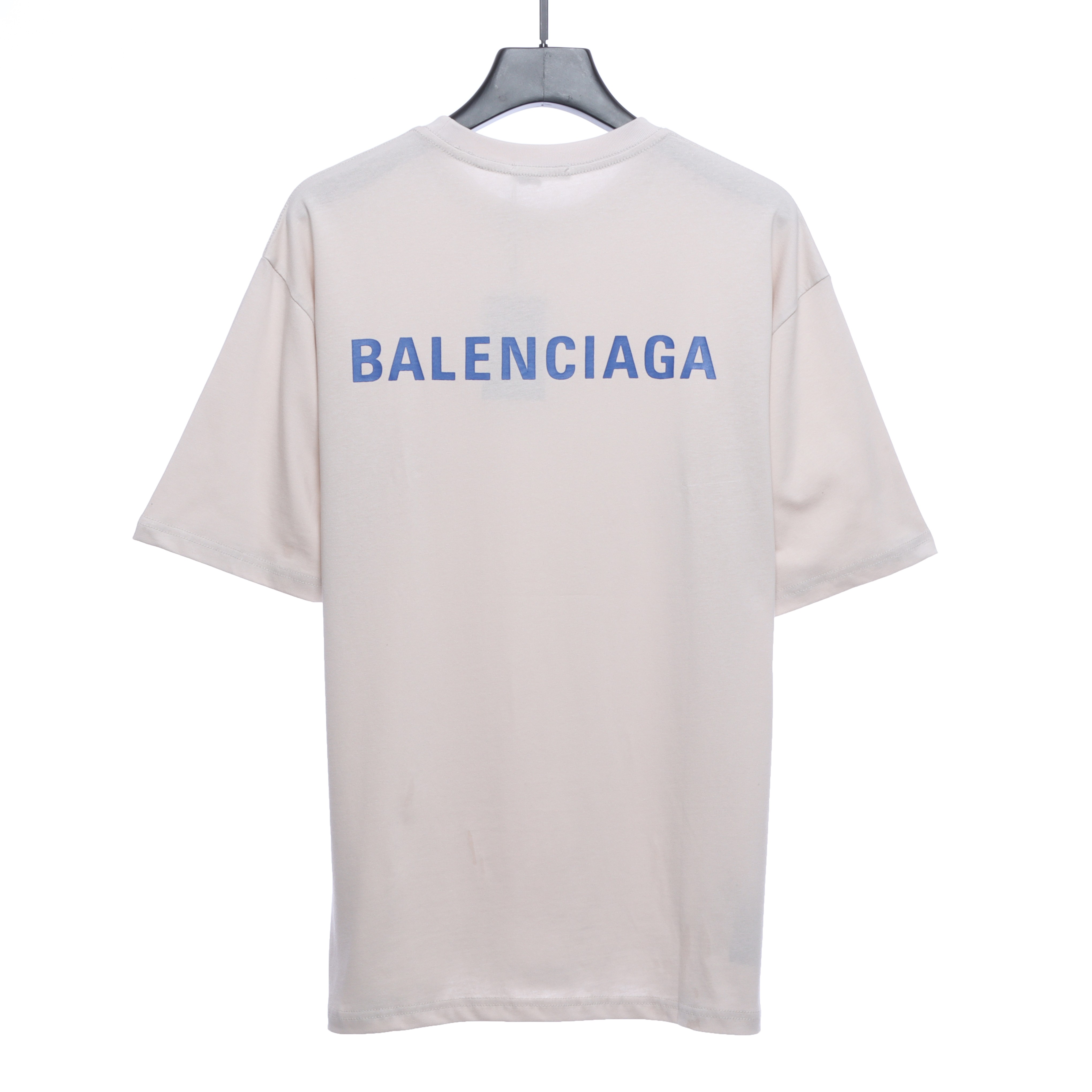 Balenciaga Front And Back Letter Print Short Sleeves White