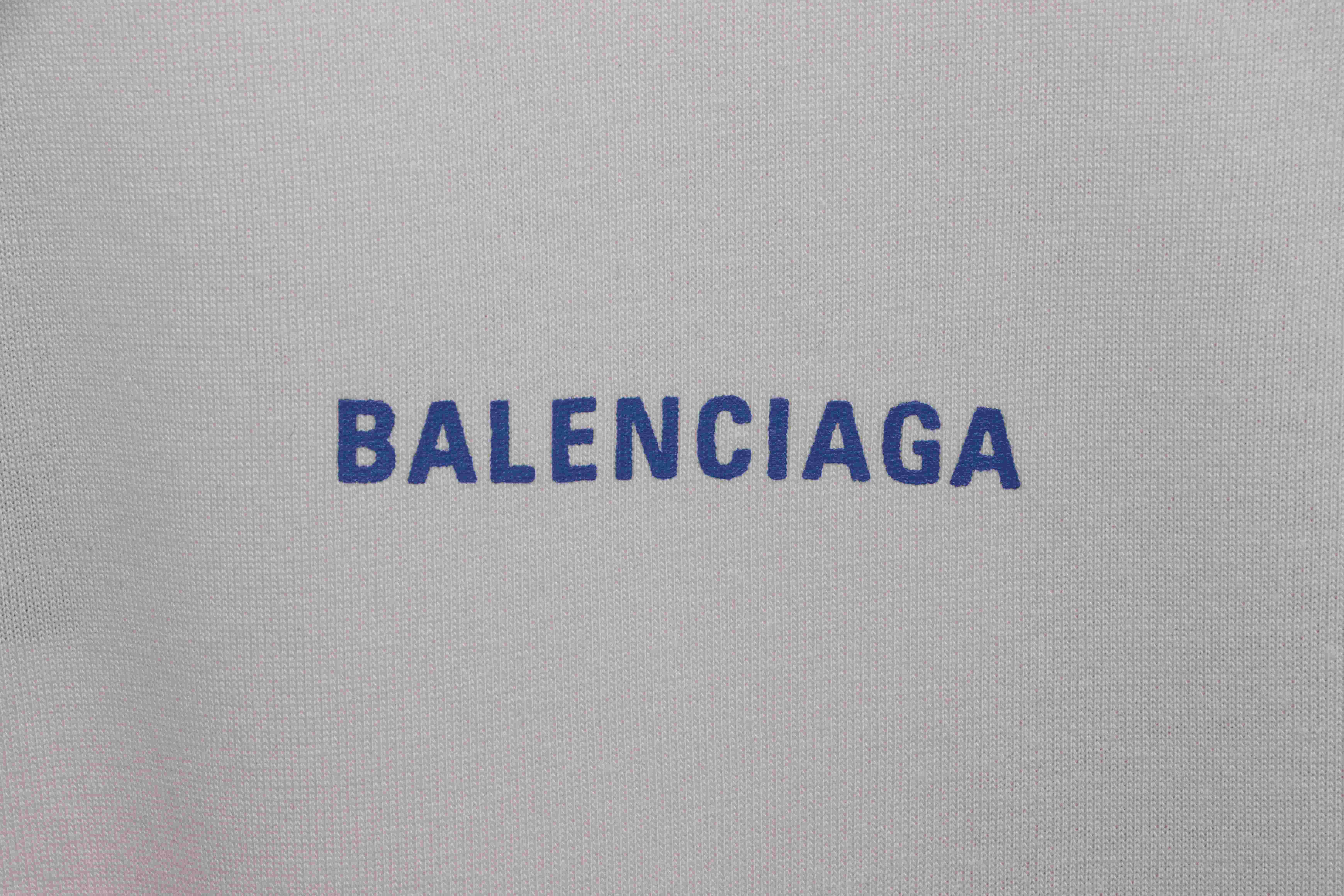 Balenciaga Front And Back Letter Print Short Sleeves White
