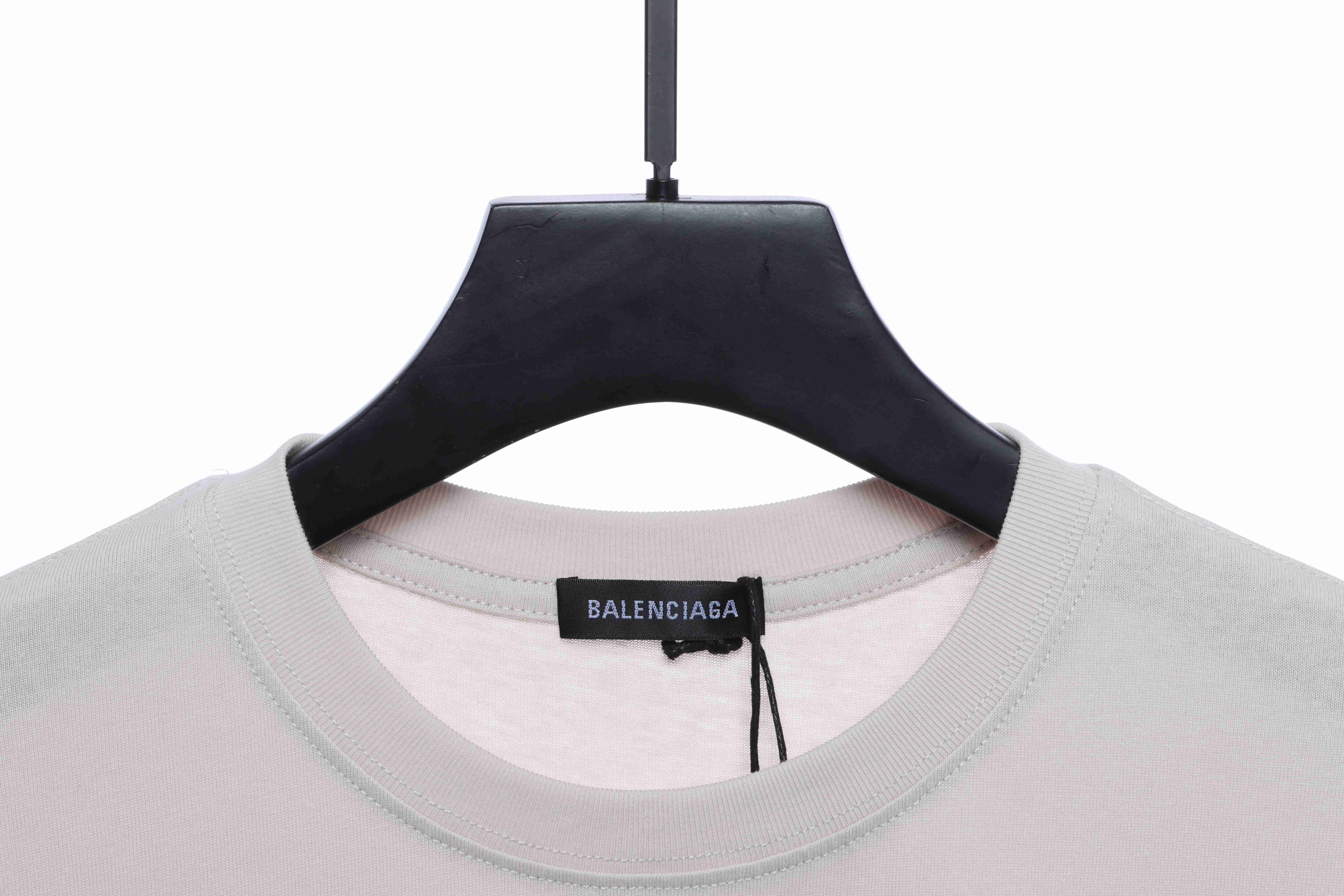 Balenciaga Front And Back Letter Print Short Sleeves White