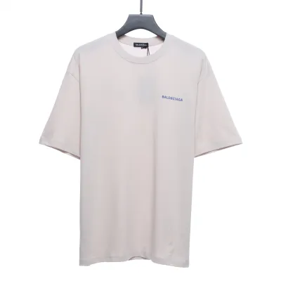Balenciaga Front And Back Letter Print Short Sleeves White 02