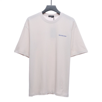 Balenciaga Front And Back Letter Print Short Sleeves White 02