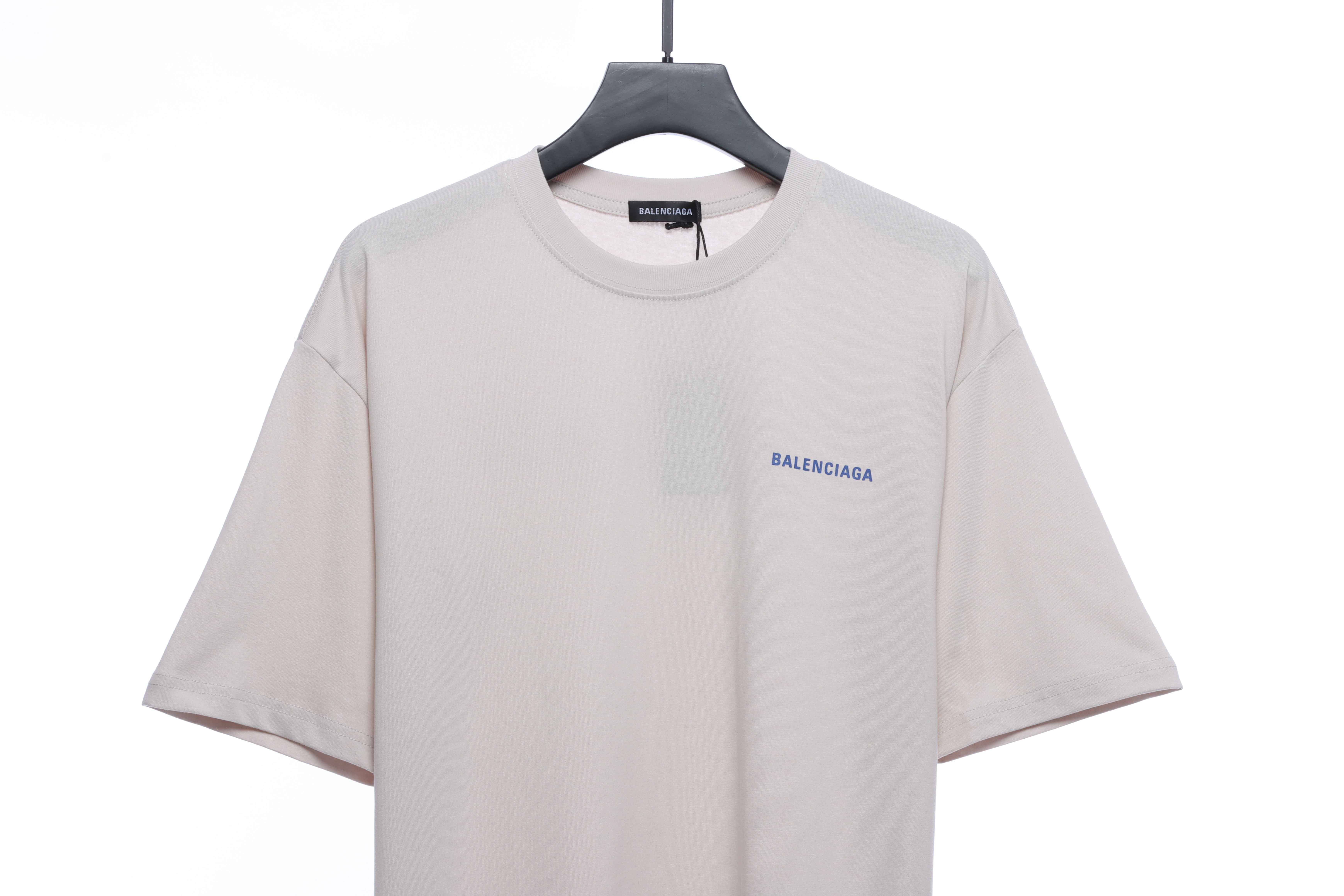 Balenciaga Front And Back Letter Print Short Sleeves White